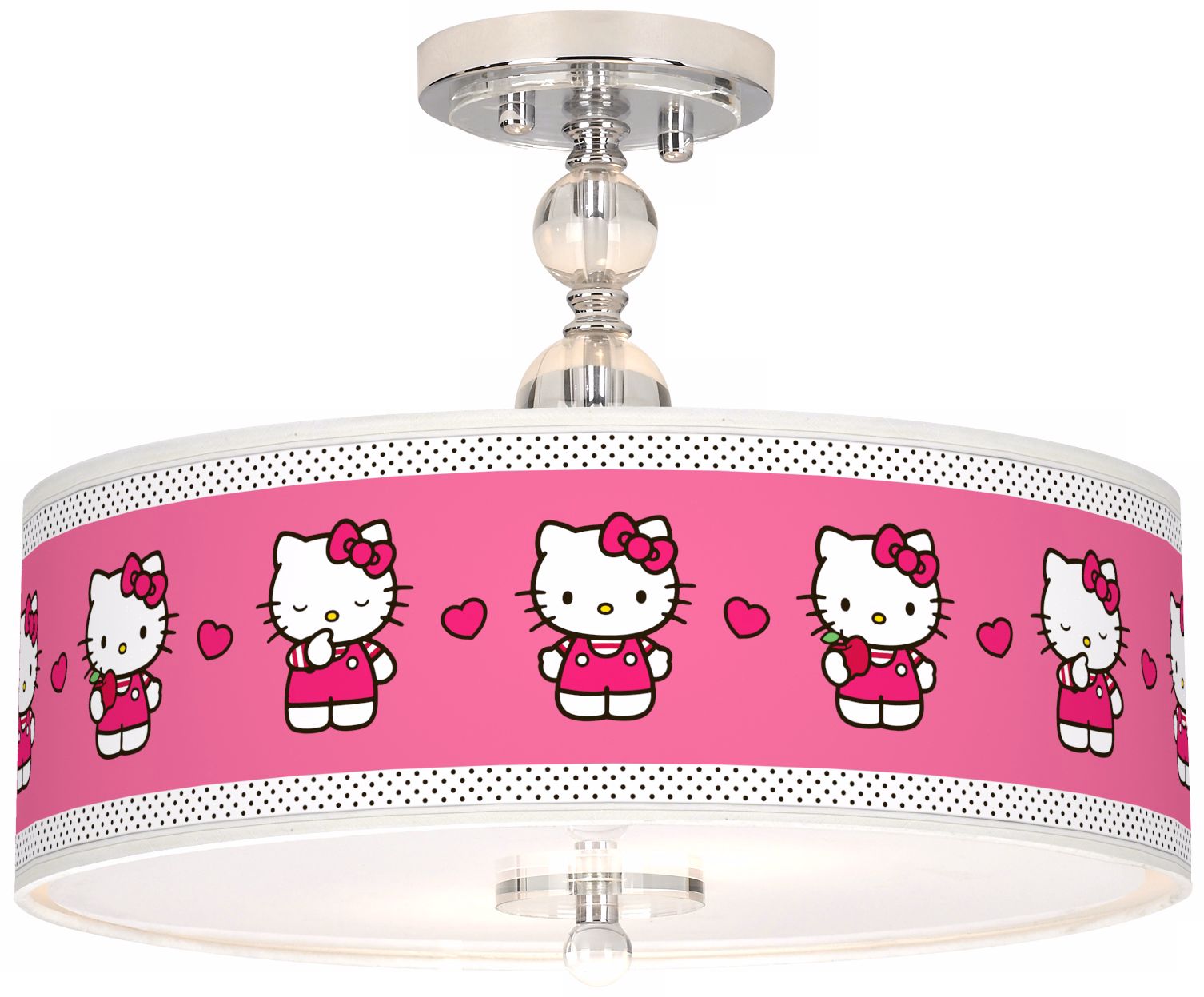Hello Kitty Pink and Polka Dots 16" Wide Ceiling Light