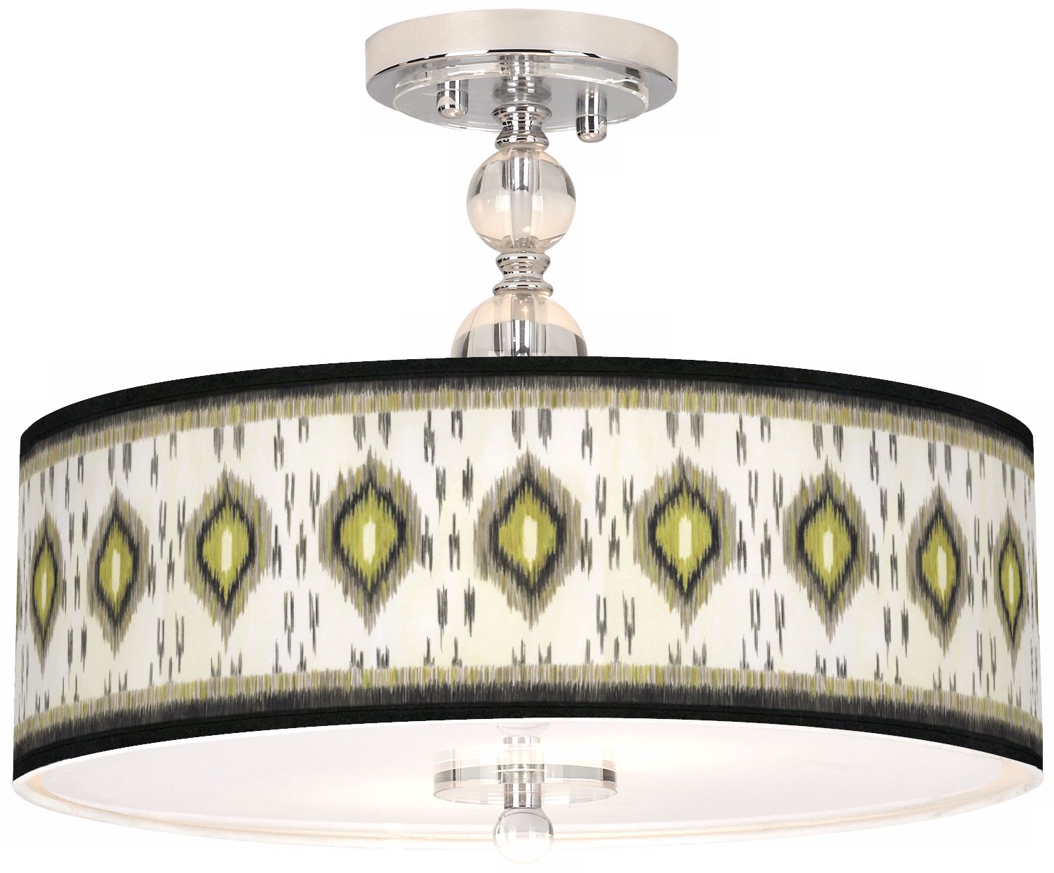 Desert Ikat Giclee 16" Wide Semi-Flush Ceiling Light