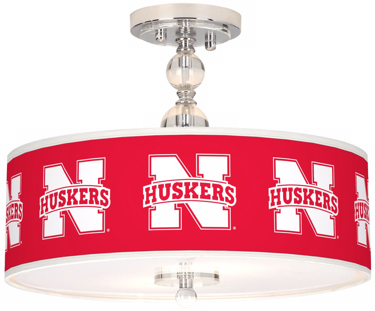 Nebraska Huskers 16" Wide Semi-Flush Ceiling Light