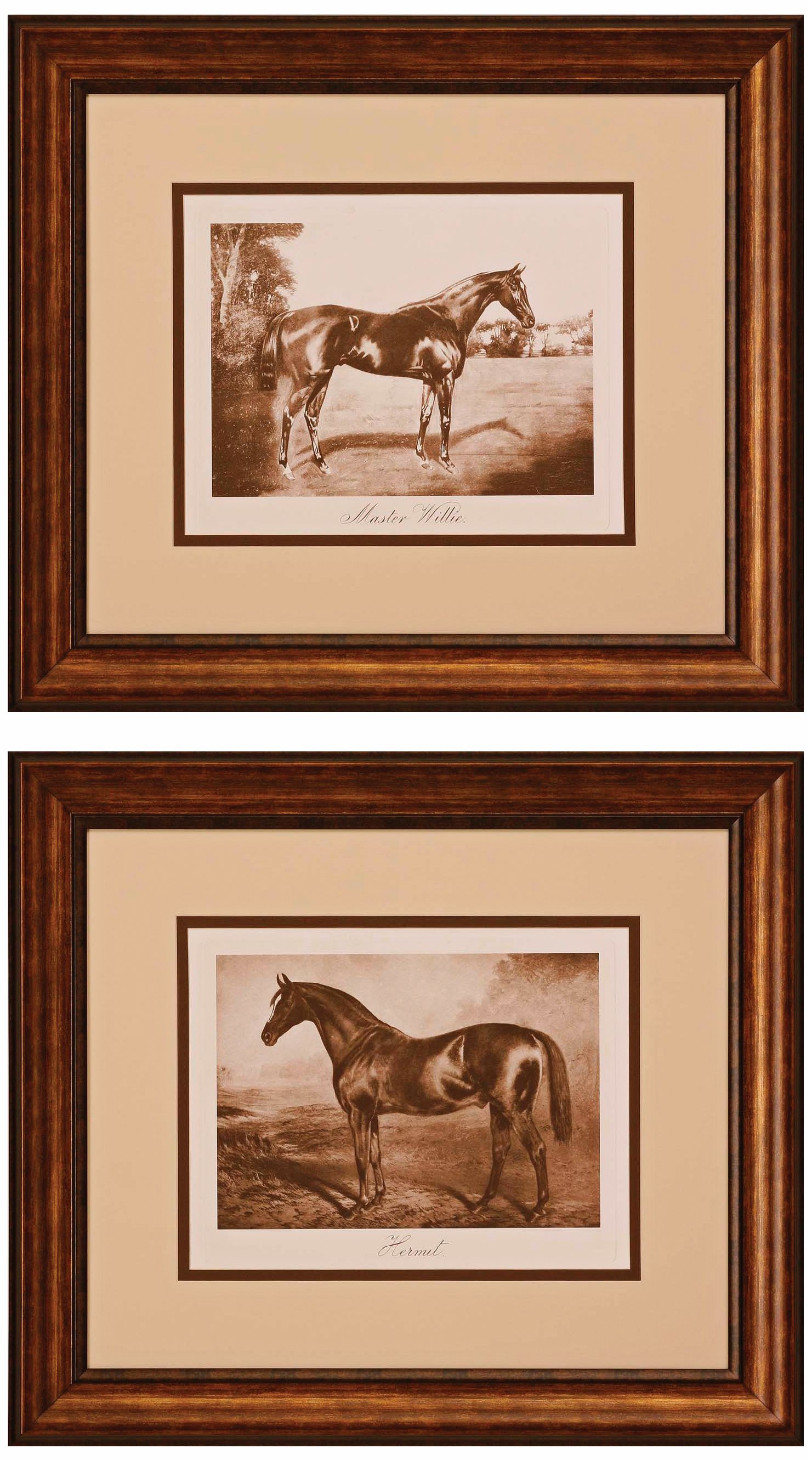 Set of Two Race Horses 32" Wide Wall Art