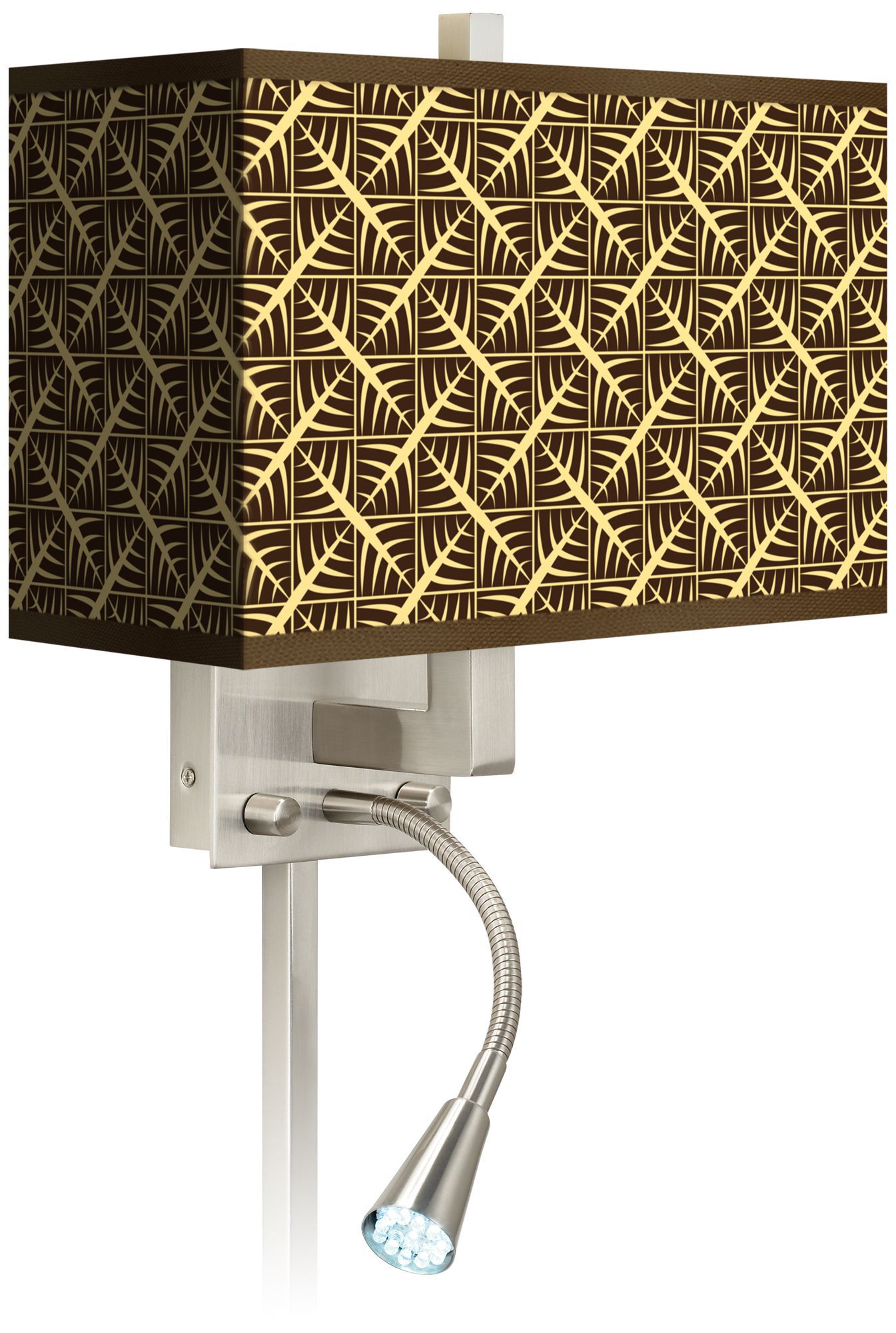 Tan Wailia Giclee LED Reading Light Plug-In Sconce