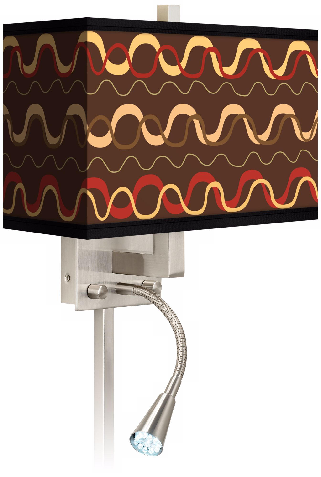 Wave Stitch Giclee LED Reading Light Plug-In Sconce