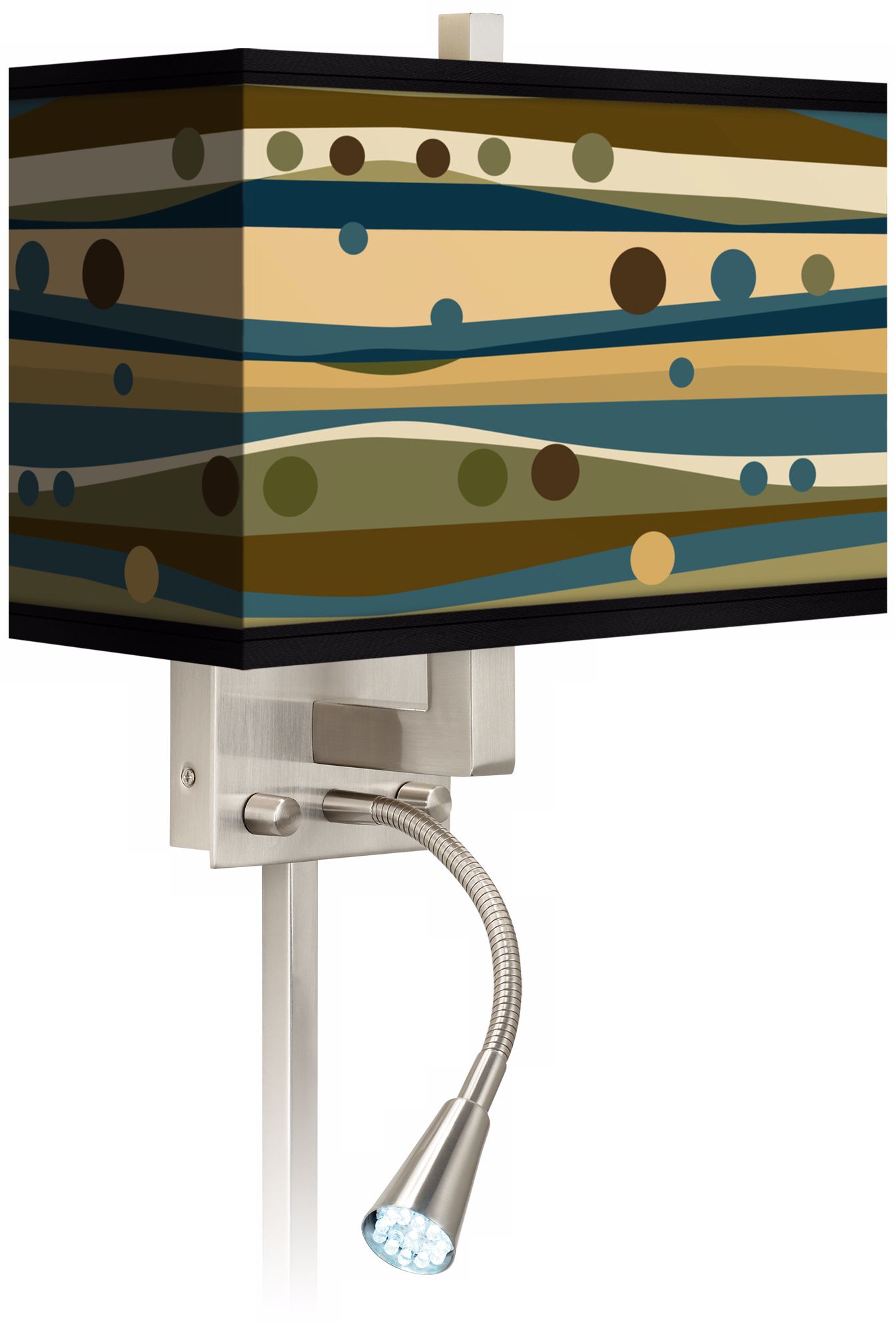 Dots and Waves Giclee LED Reading Light Plug-In Sconce
