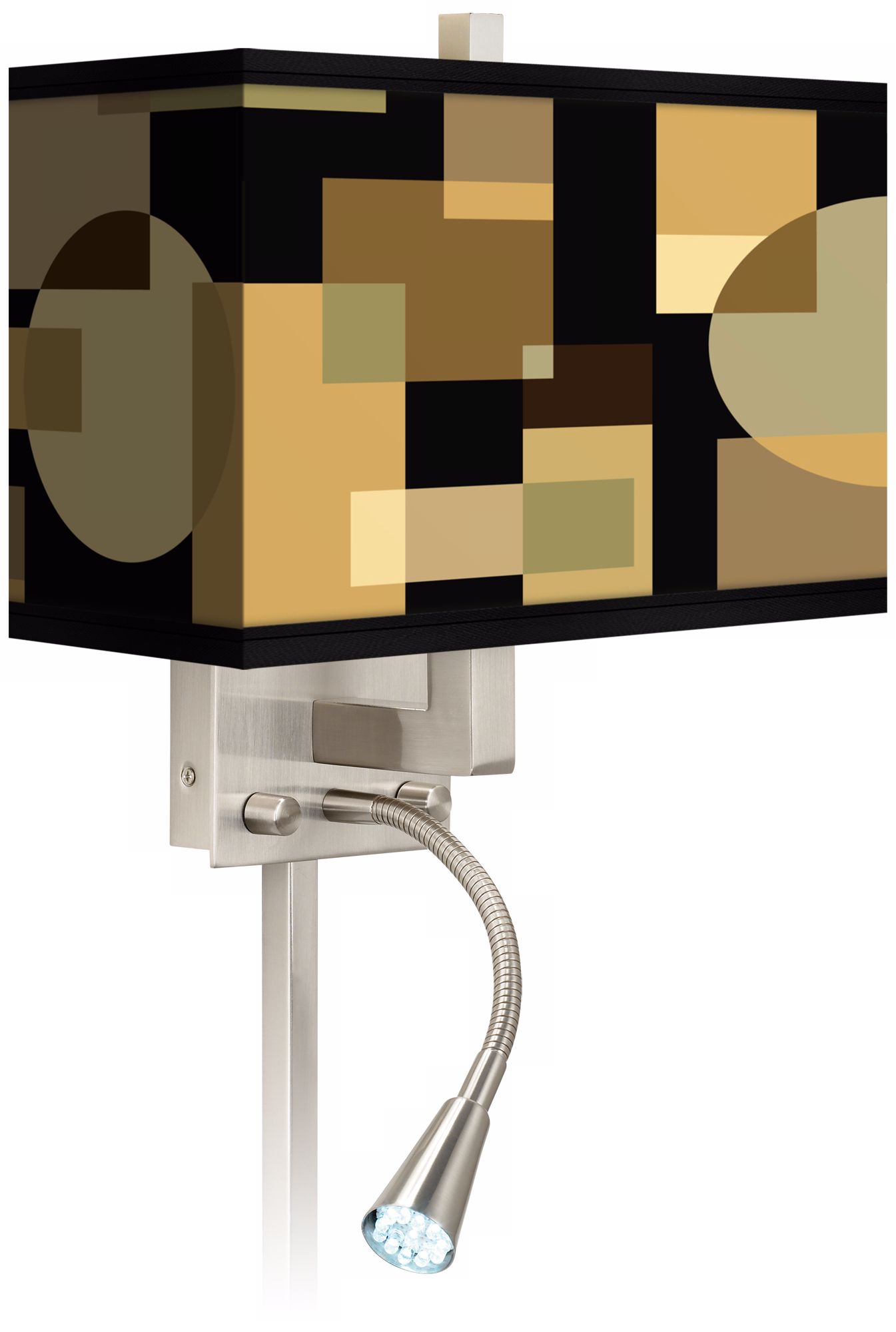 Earthy Geometrics Giclee LED Reading Light Plug-In Sconce