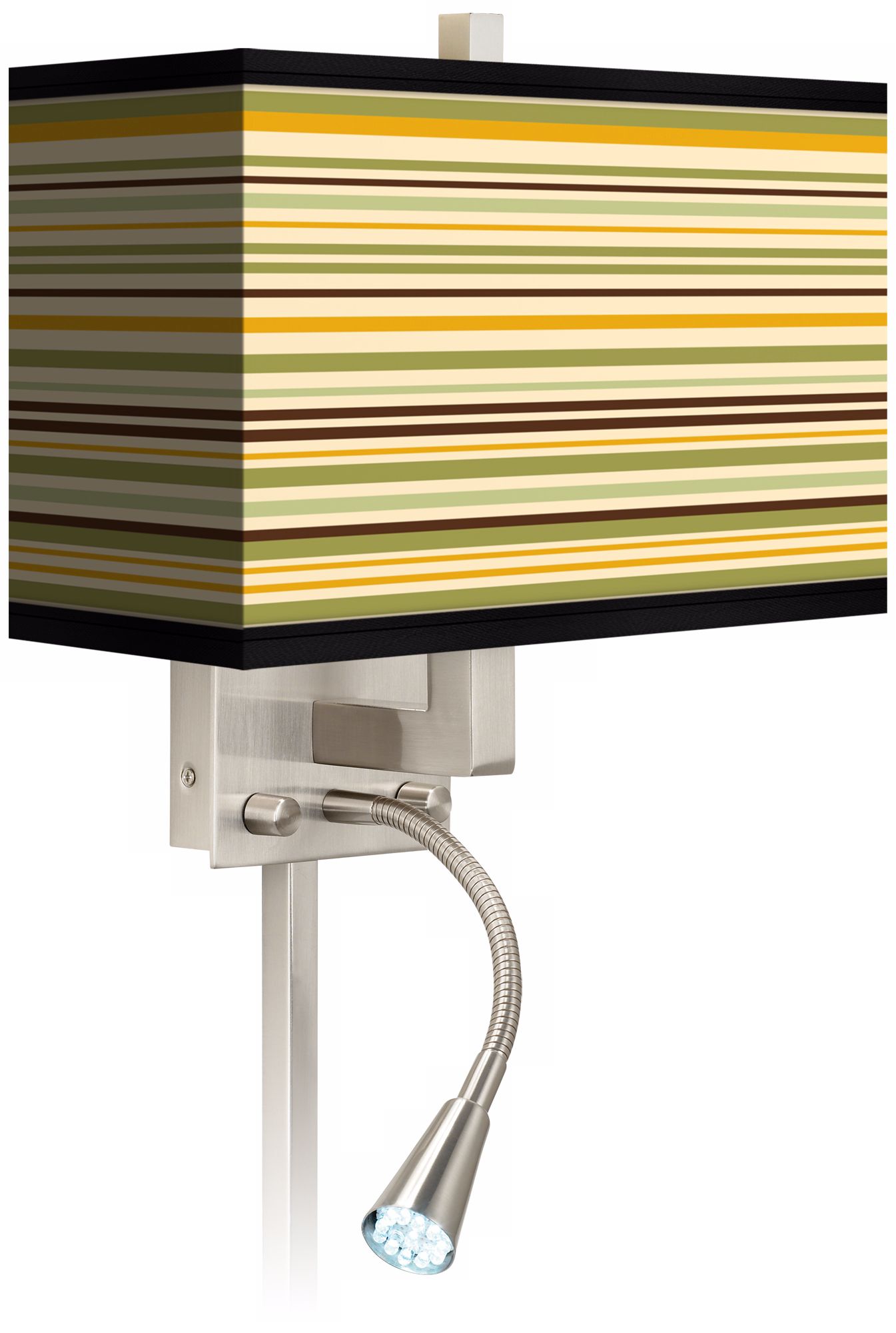 Stacy Garcia Avocado Stripe LED Reading Light Plug-In Sconce