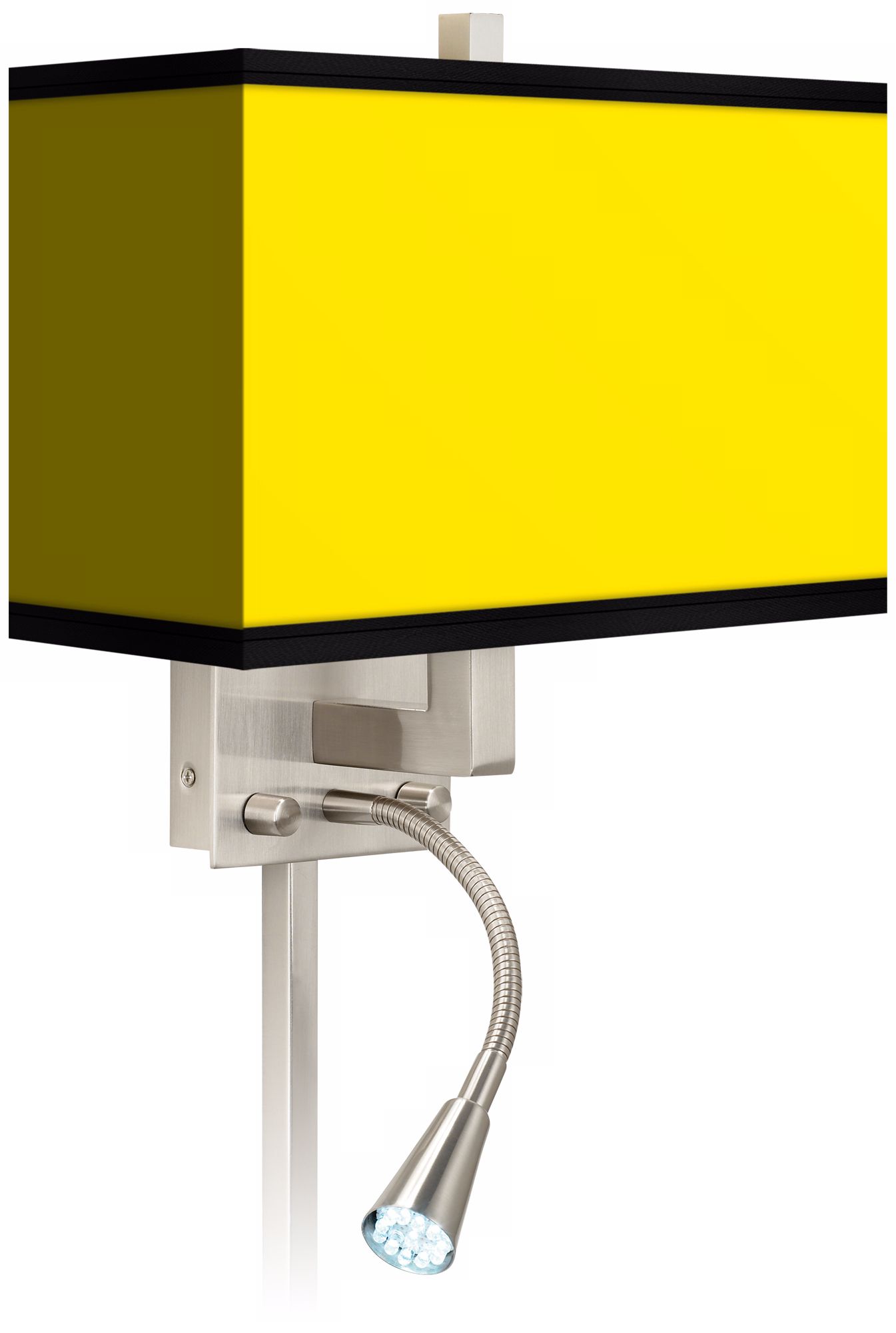 All Yellow Giclee LED Reading Light Plug-In Sconce