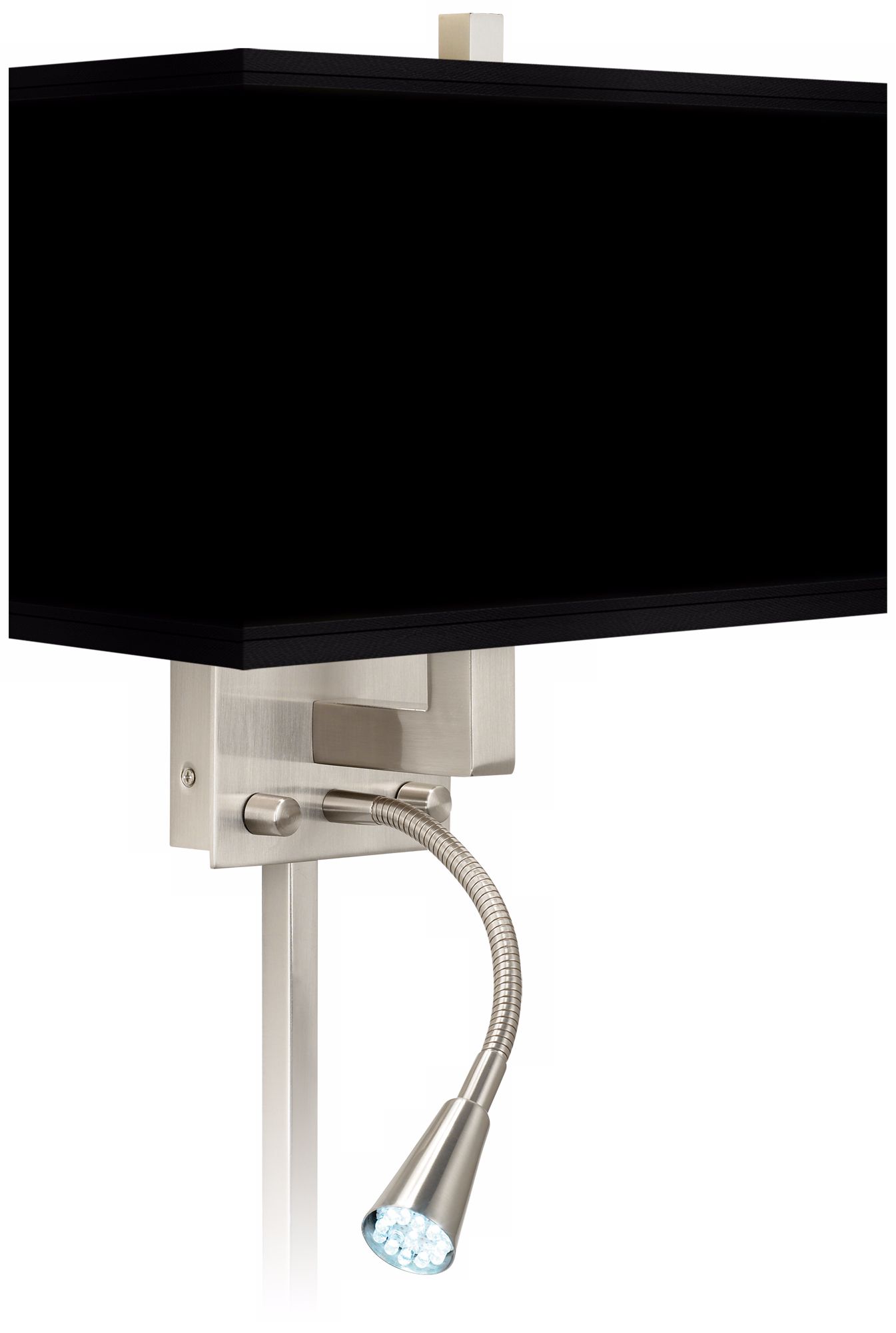 All Black Giclee LED Reading Light Plug-In Sconce