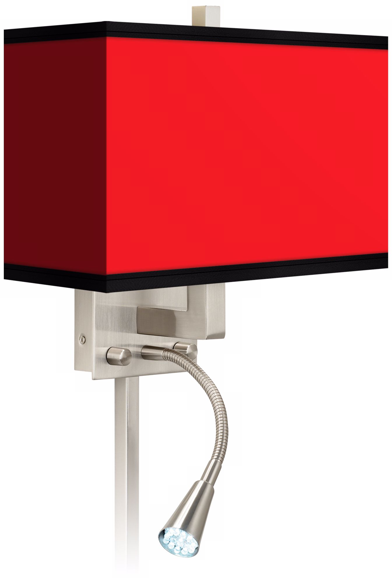 All Red Giclee LED Reading Light Plug-In Sconce