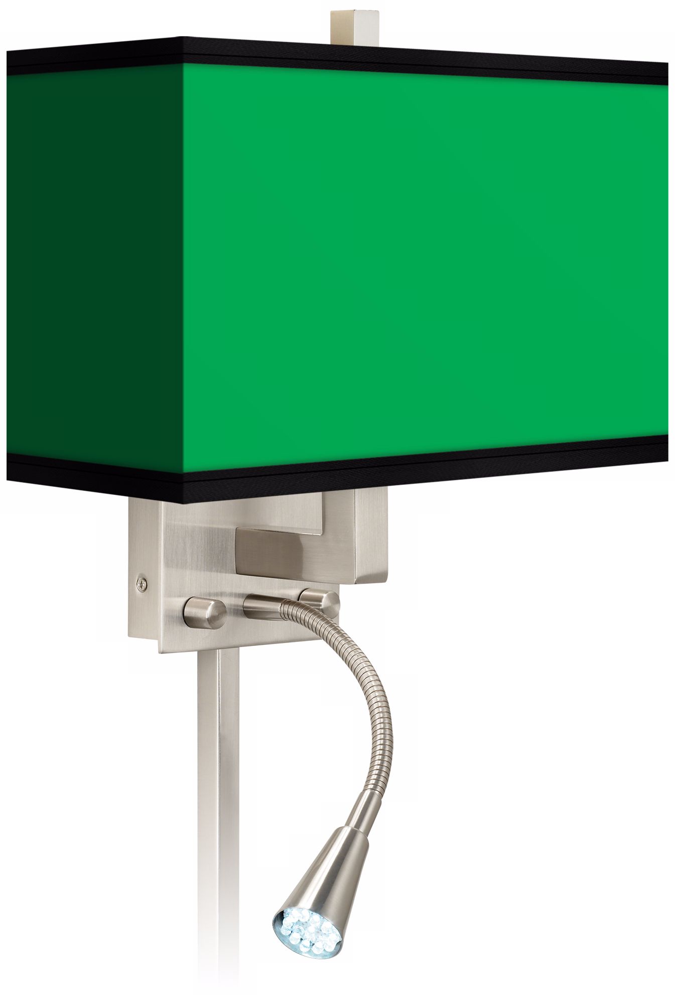 All Green Giclee LED Reading Light Plug-In Sconce