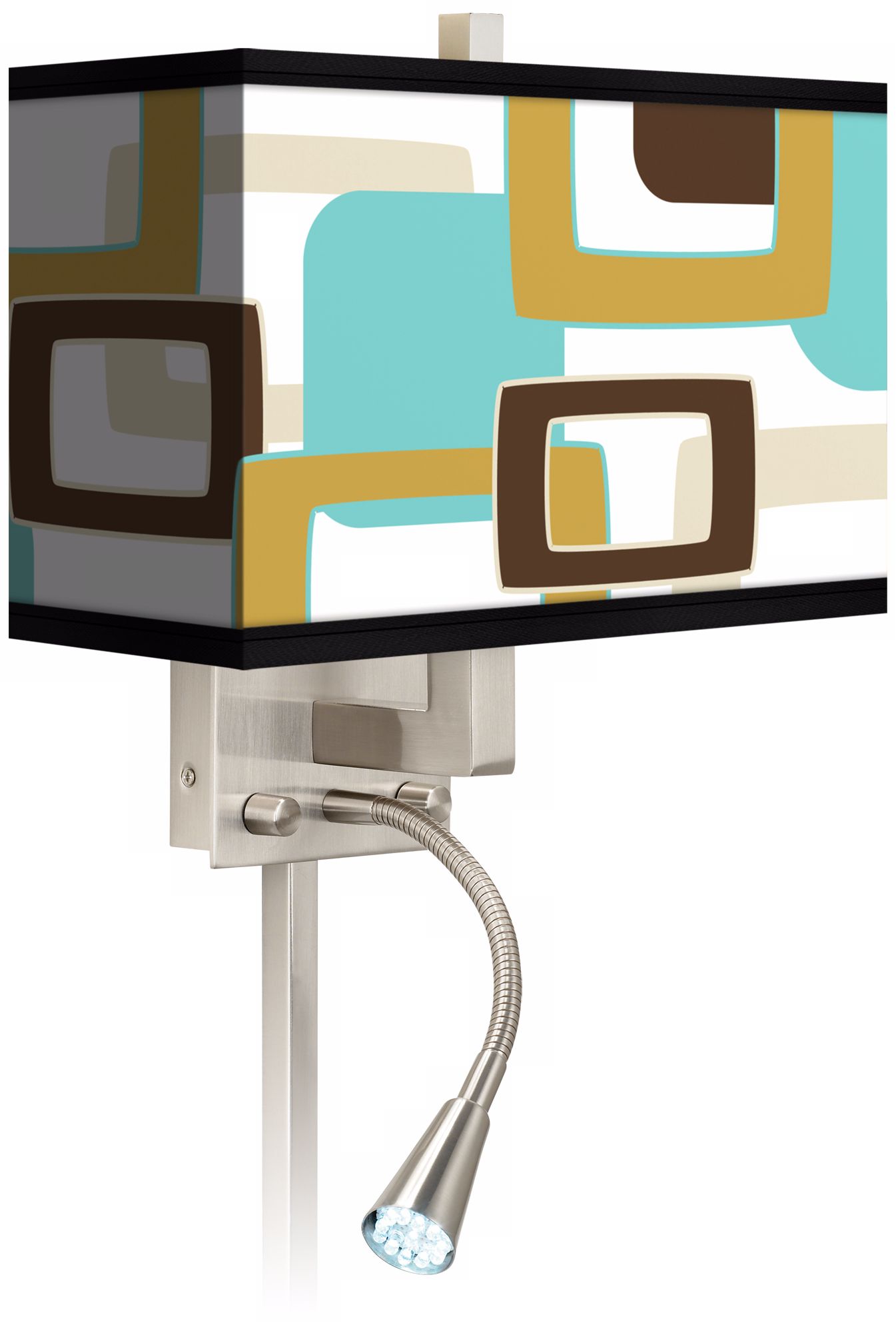 Countess Retro Rectangles LED Reading Light Plug-In Sconce