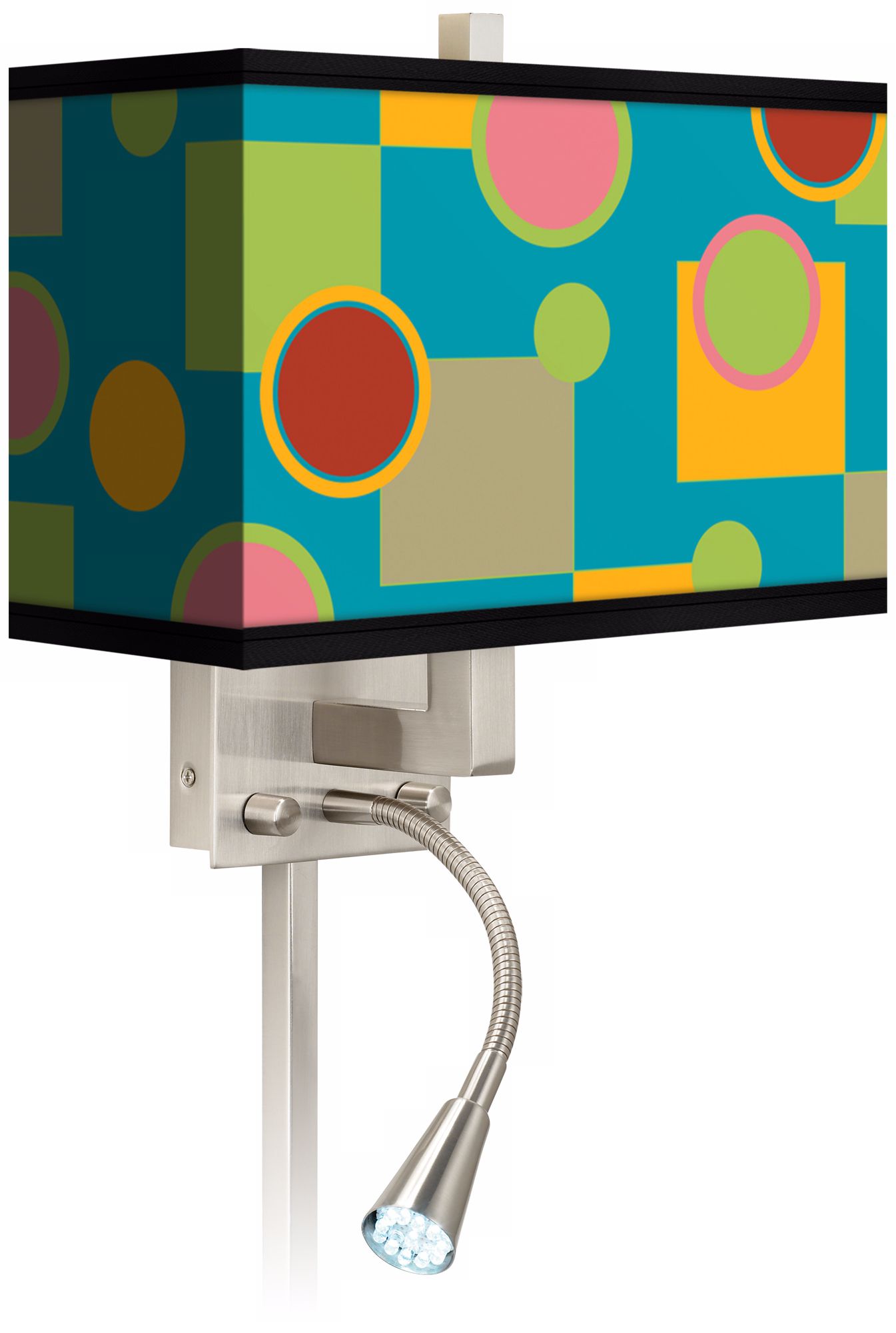 Vibrant Retro Medley Giclee LED Reading Light Plug-In Sconce