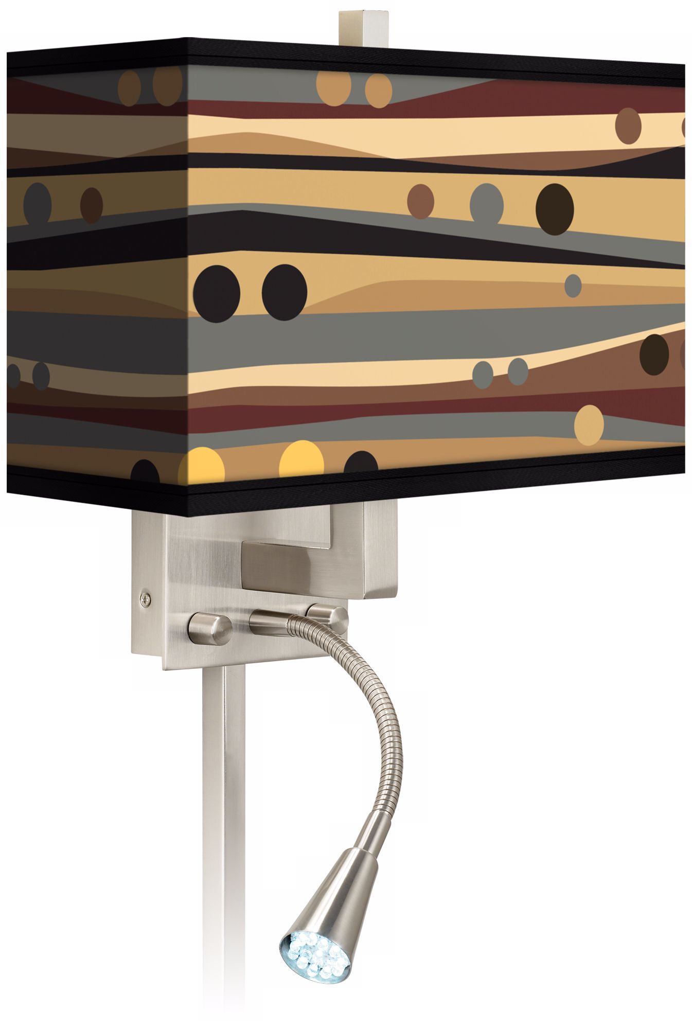 Natural Dots and Waves LED Reading Light Plug-In Sconce
