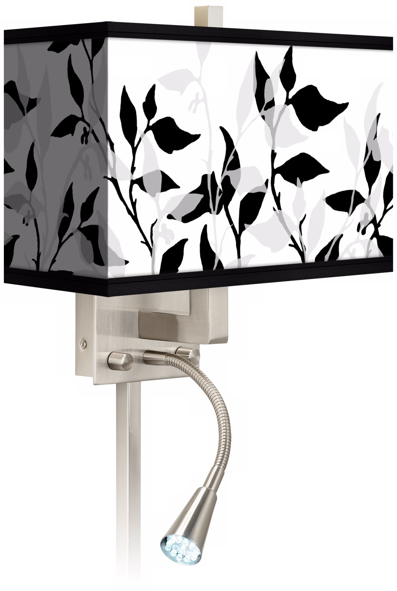 Three-Tone Leaves Giclee LED Reading Light Plug-In Sconce
