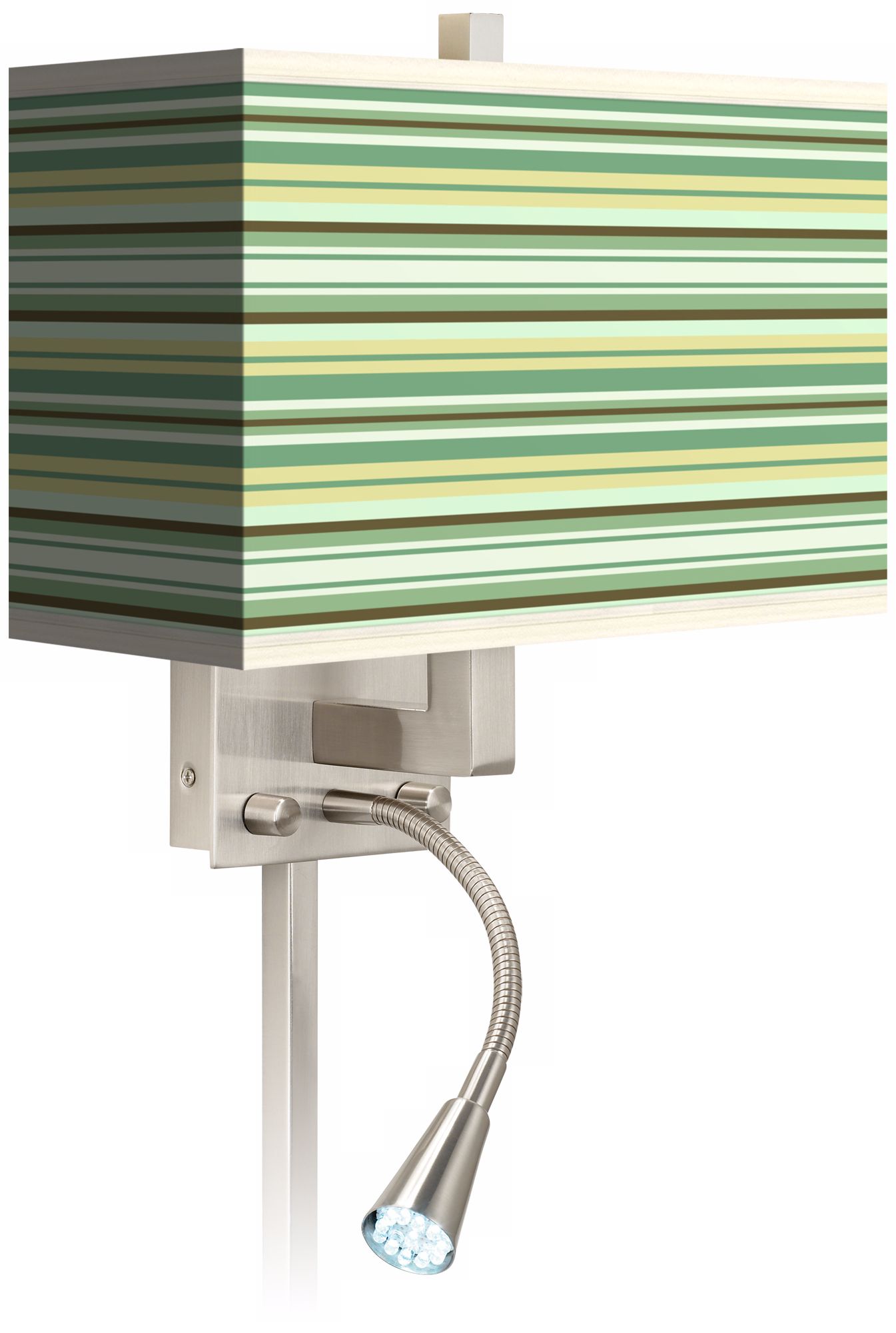 Lexington Stripe Giclee LED Reading Light Plug-In Sconce
