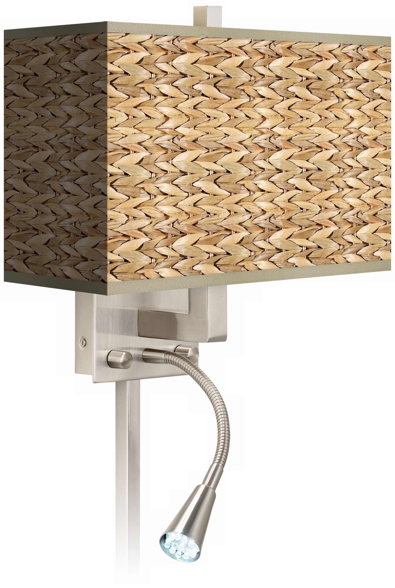 Seagrass Giclee LED Reading Light Plug-In Sconce