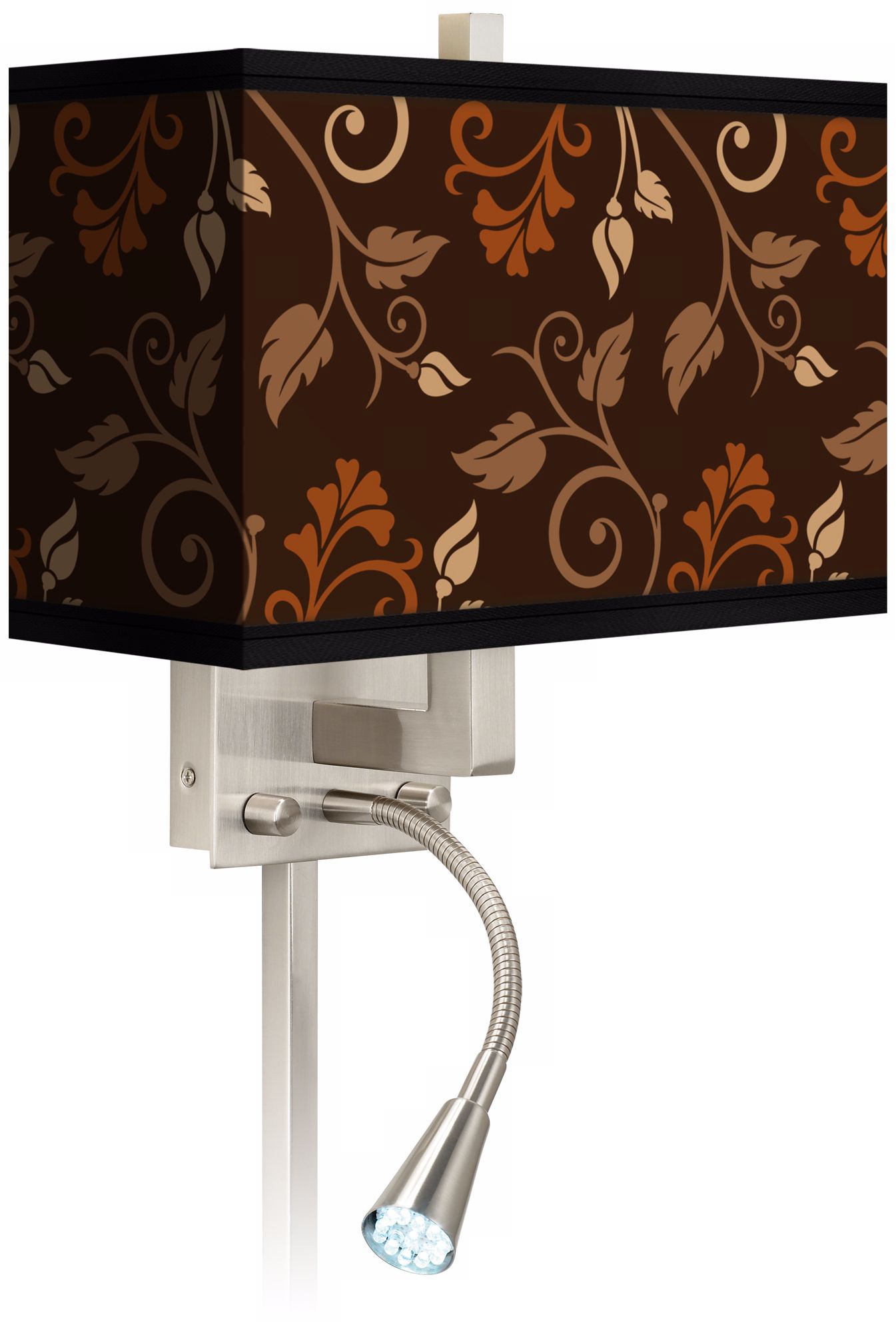 Foliage Giclee LED Reading Light Plug-In Sconce