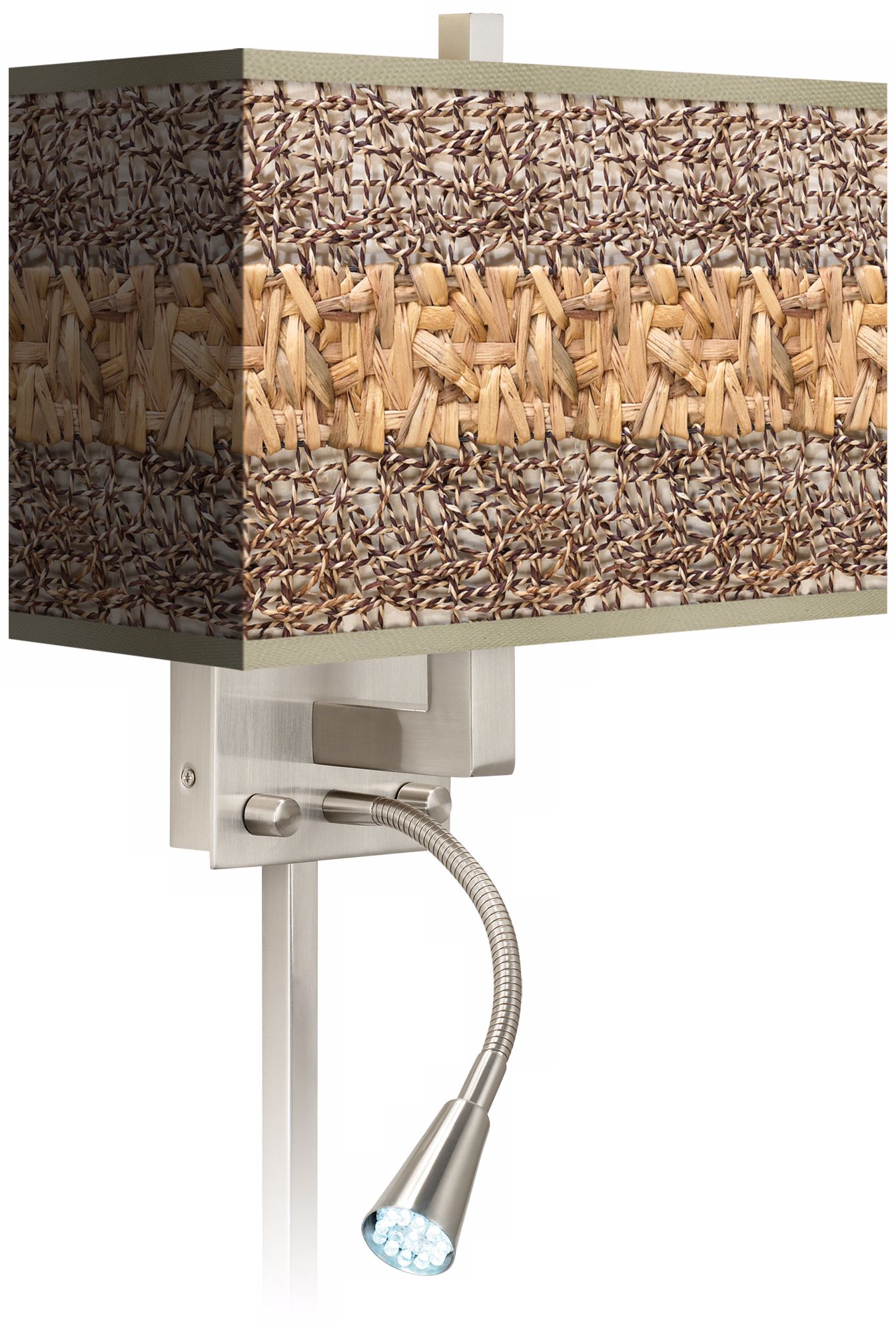 Woven Fundamentals Giclee LED Reading Light Plug-In Sconce