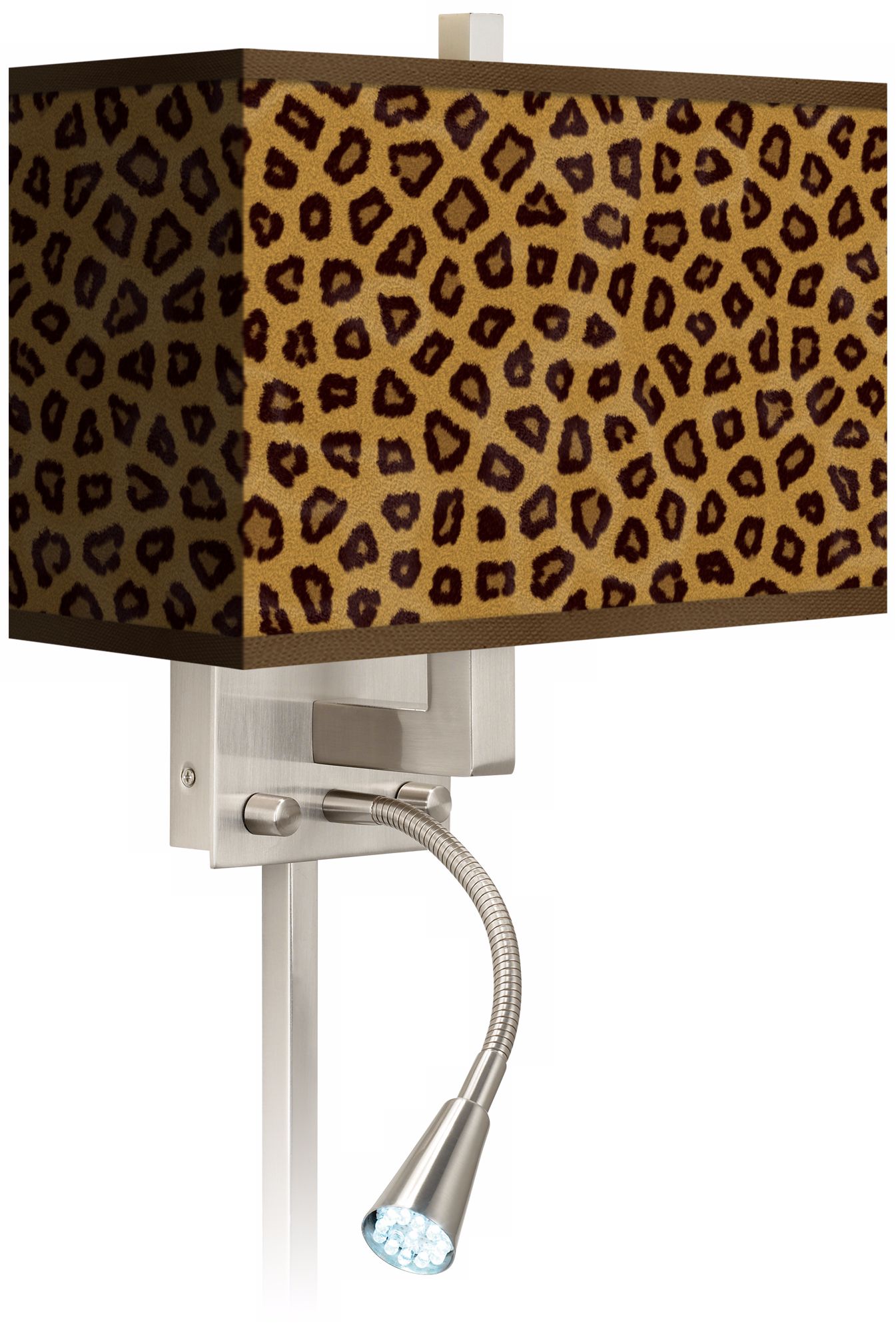 Safari Cheetah Giclee LED Reading Light Plug-In Sconce
