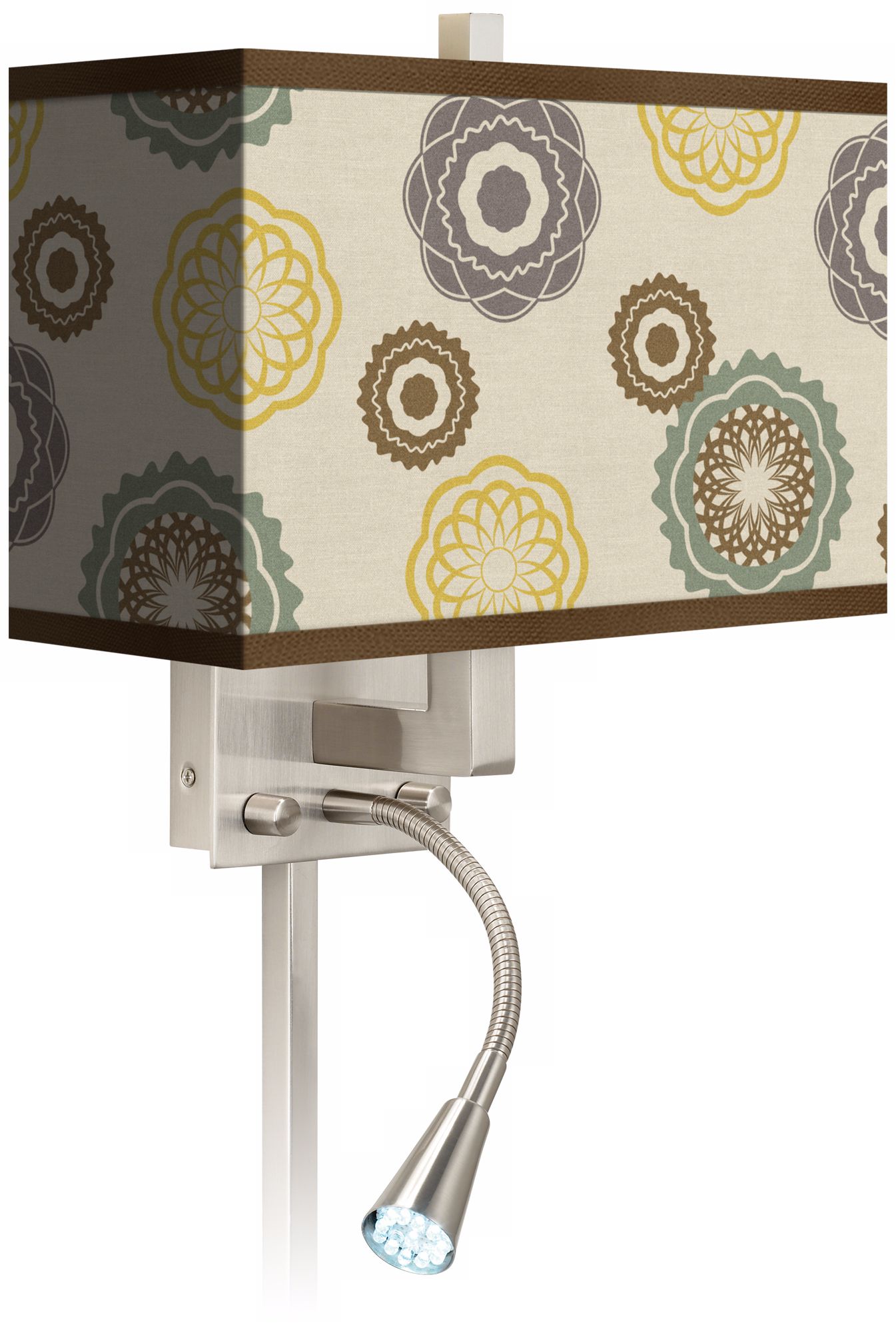 Ornaments Linen Giclee LED Reading Light Plug-In Sconce