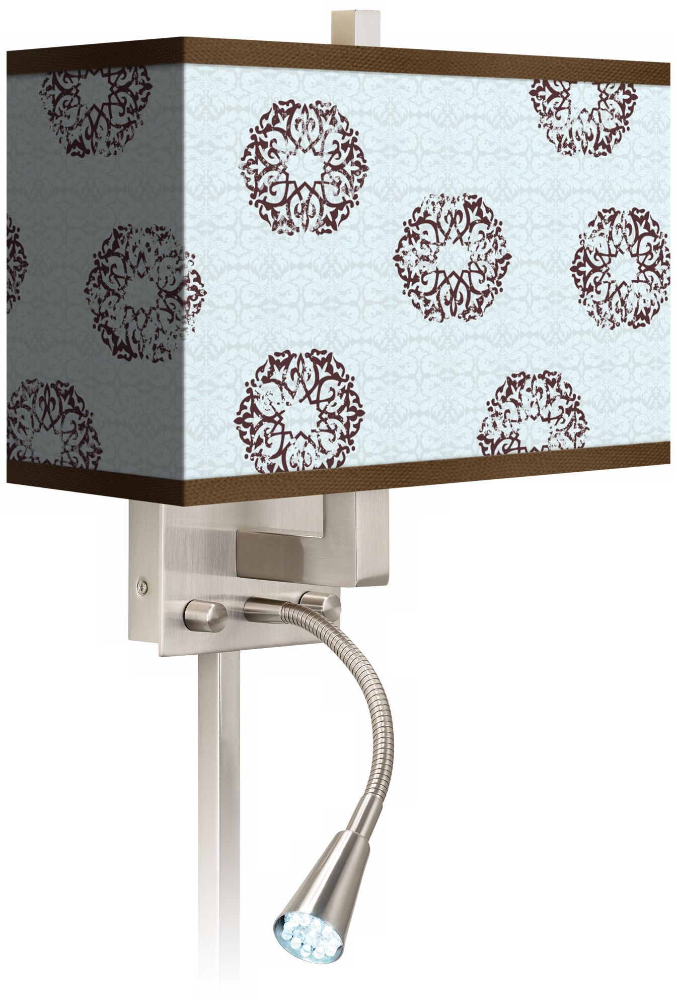 Weathered Medallion Giclee LED Reading Light Plug-In Sconce