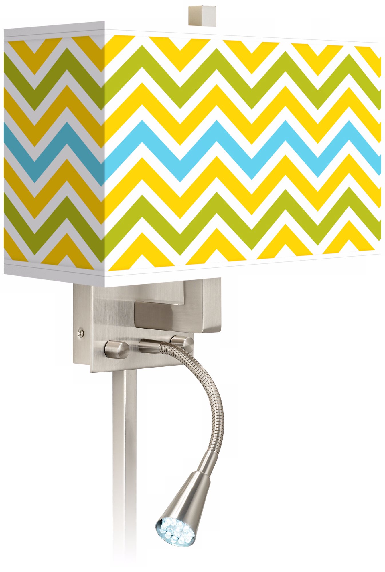 Citrus Zig Zag Giclee LED Reading Light Plug-In Sconce