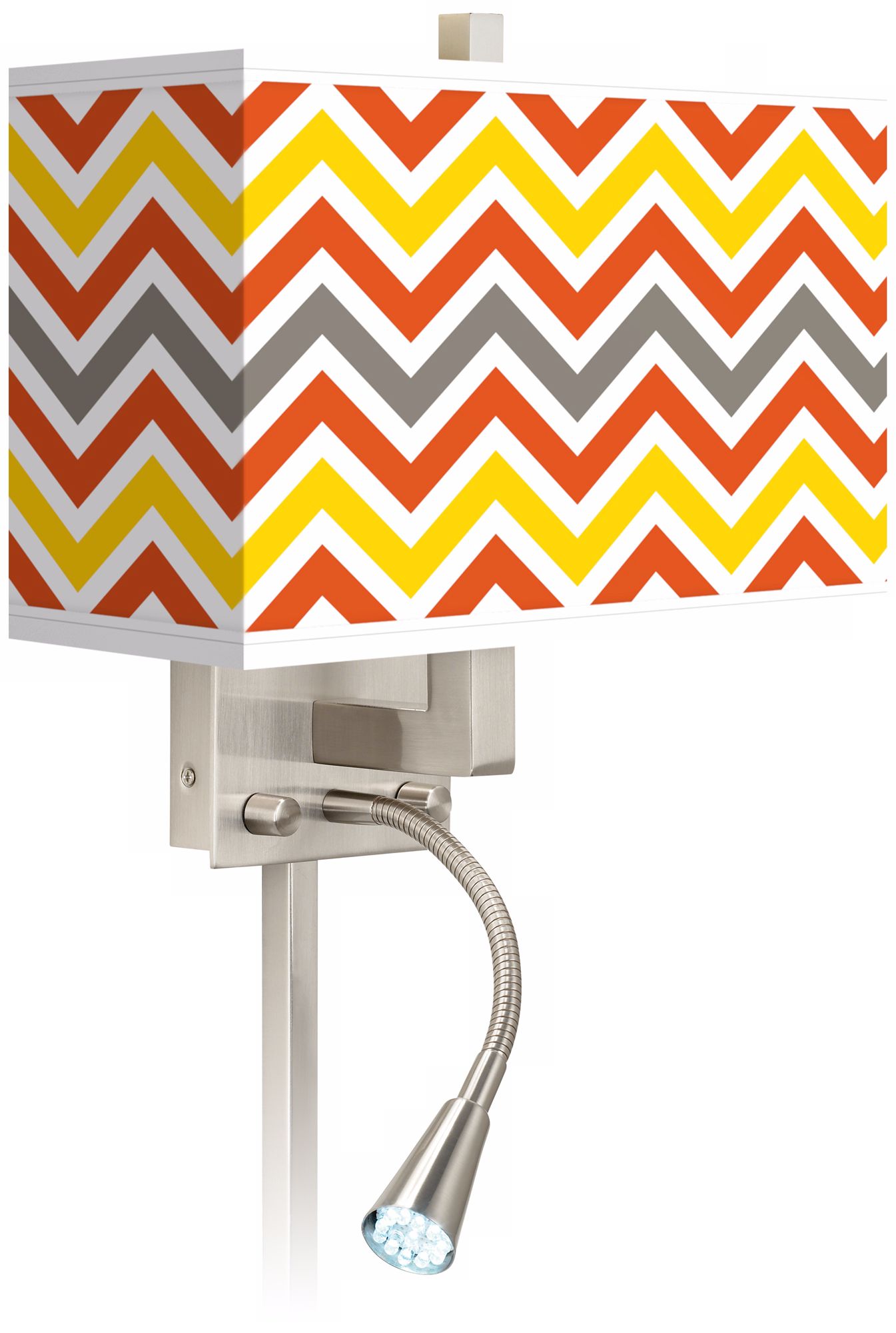 Flame Zig Zag Giclee LED Reading Light Plug-In Sconce