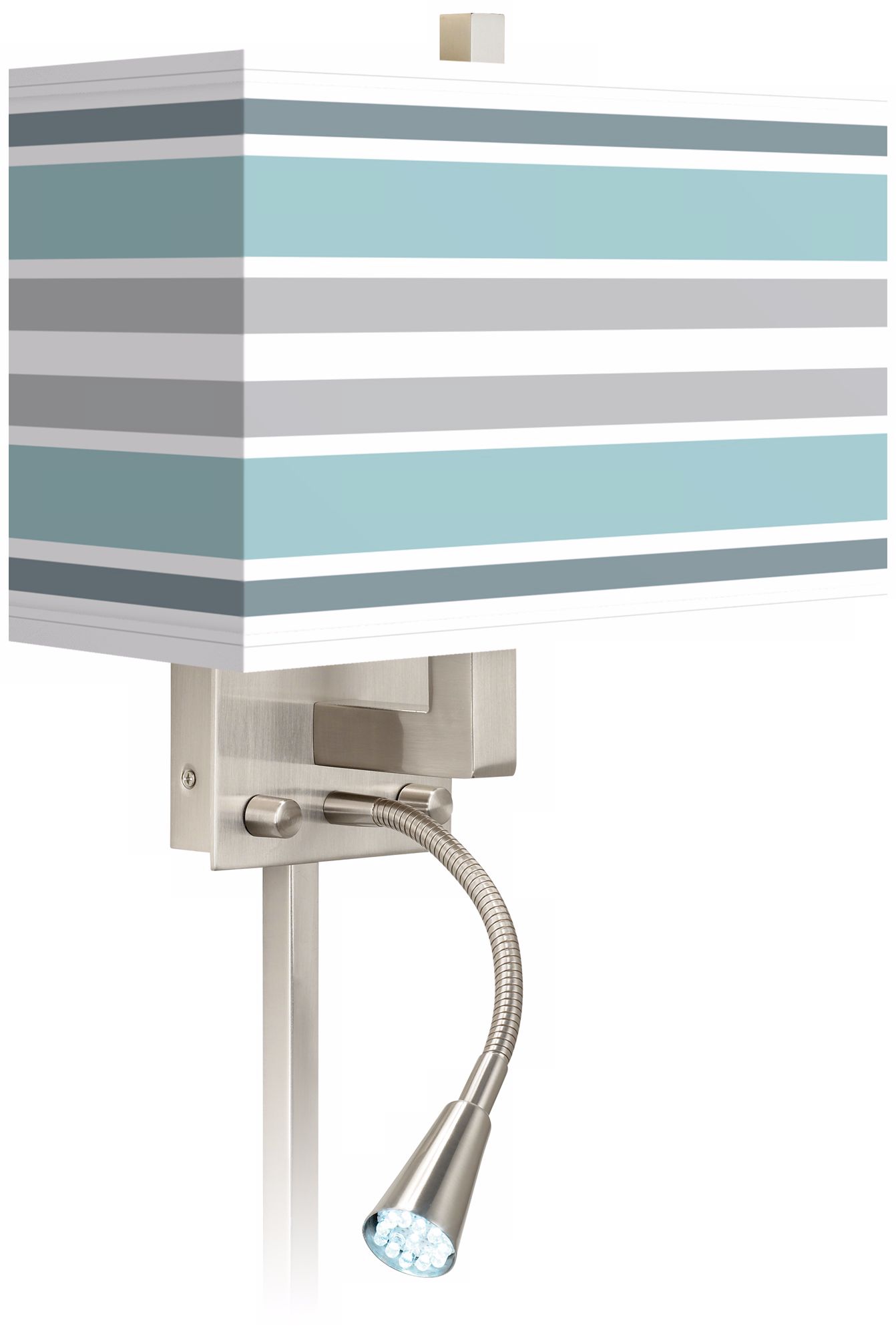 Multi Color Stripes Giclee LED Reading Light Plug-In Sconce