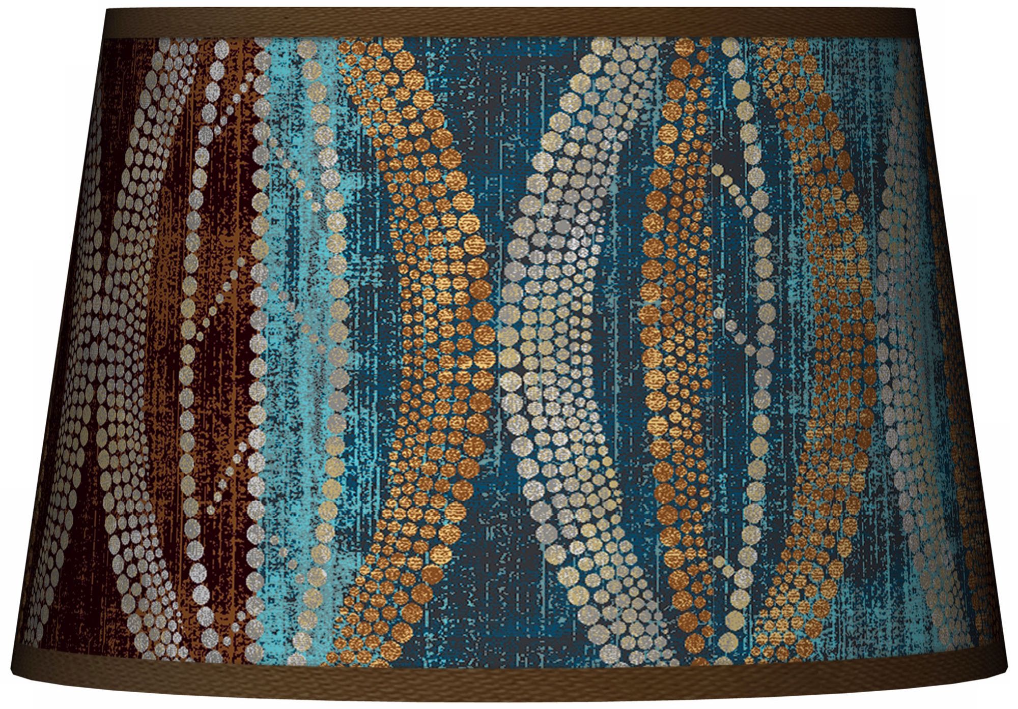 Stacy Garcia Pearl Leaf Peacock Tapered Shade 13x16x10.5 (Spider)
