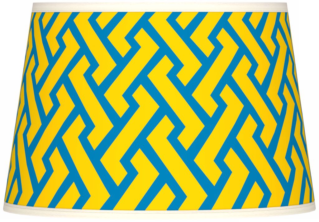 Yellow Brick Weave Giclee Tapered Lamp Shade 13x16x10.5 (Spider)