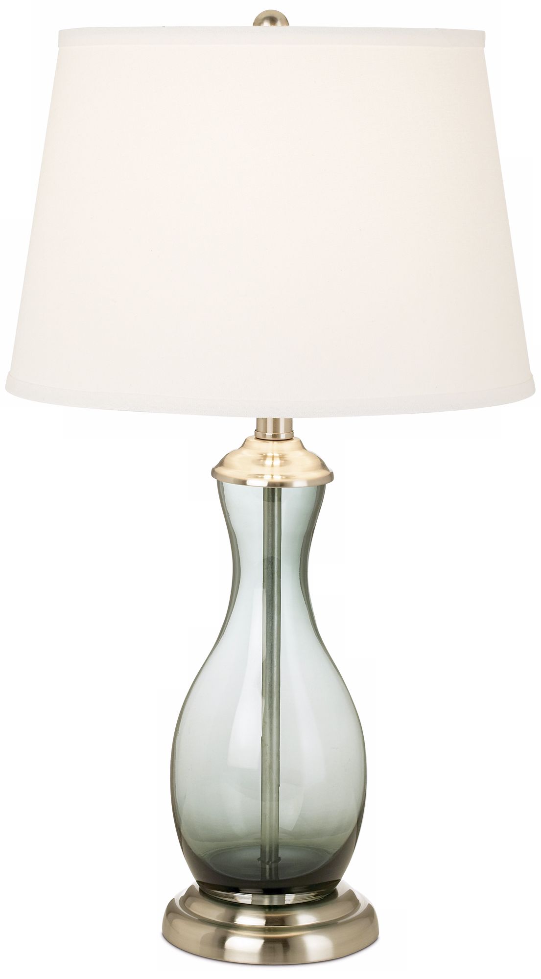 Leslie Smoke Glass Linen Shade Table Lamp
