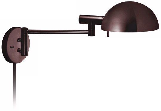 Sonneman E-Dome Rose Bronze Plug-In Swing Arm Wall Light