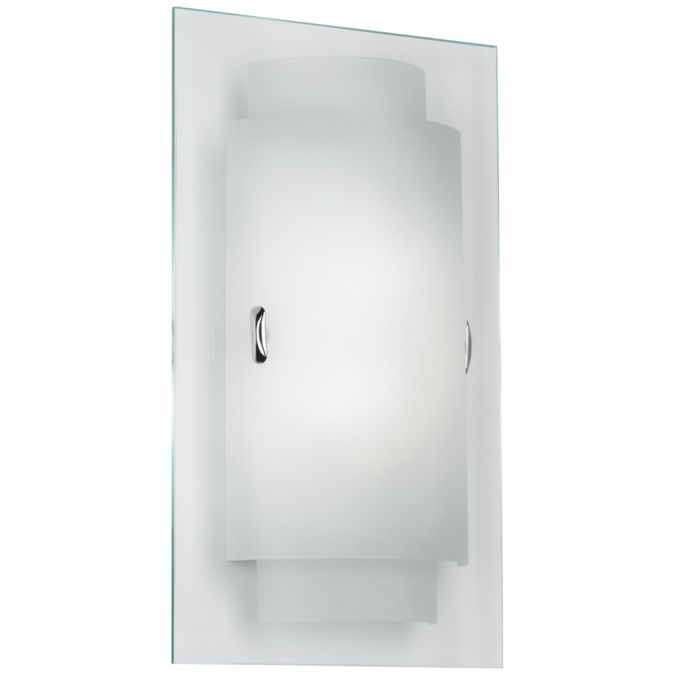 Duplex 8 3/4" Wide Frosted Glass Wall Sconce   #N9248