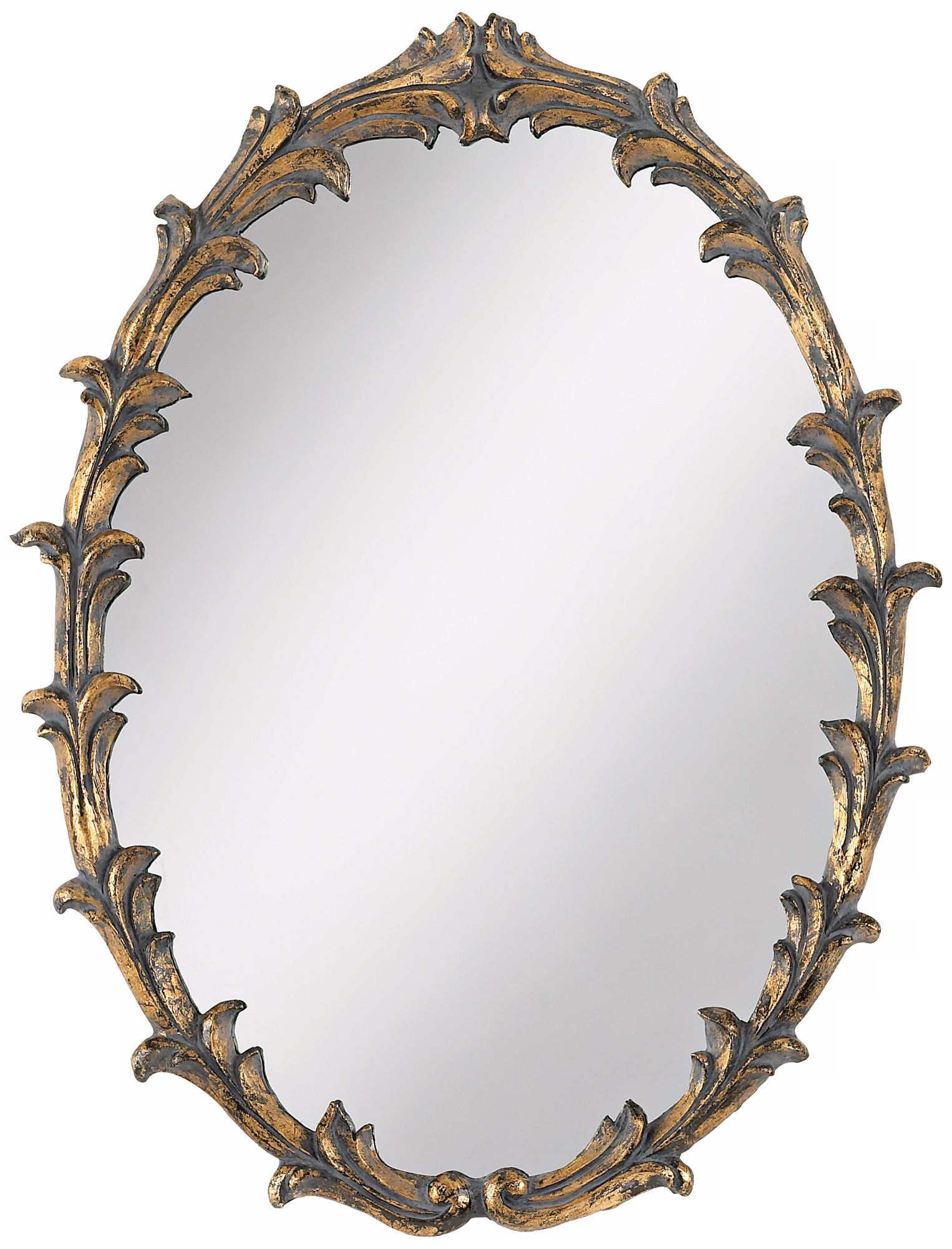 Acanthus Leaf Bronze Oval Wall Mirror N9586