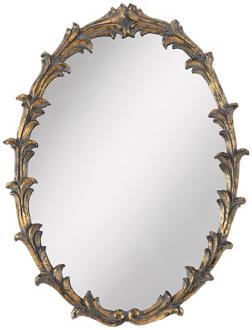 Acanthus Leaf Bronze Oval Wall Mirror N9586