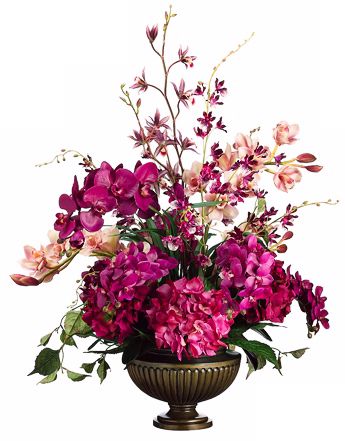 Oncidium, Phalaenopsis and Orchid 33" High Silk Flowers
