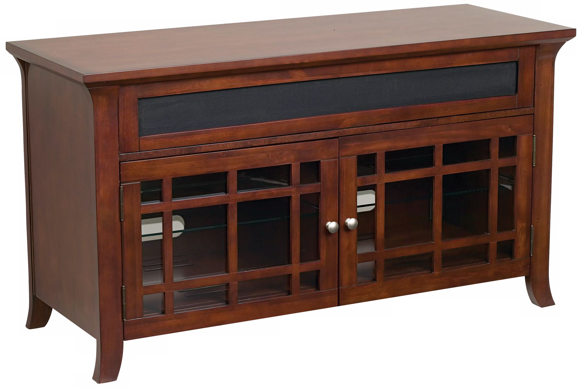 Cherry Finish Transitional TV Stand