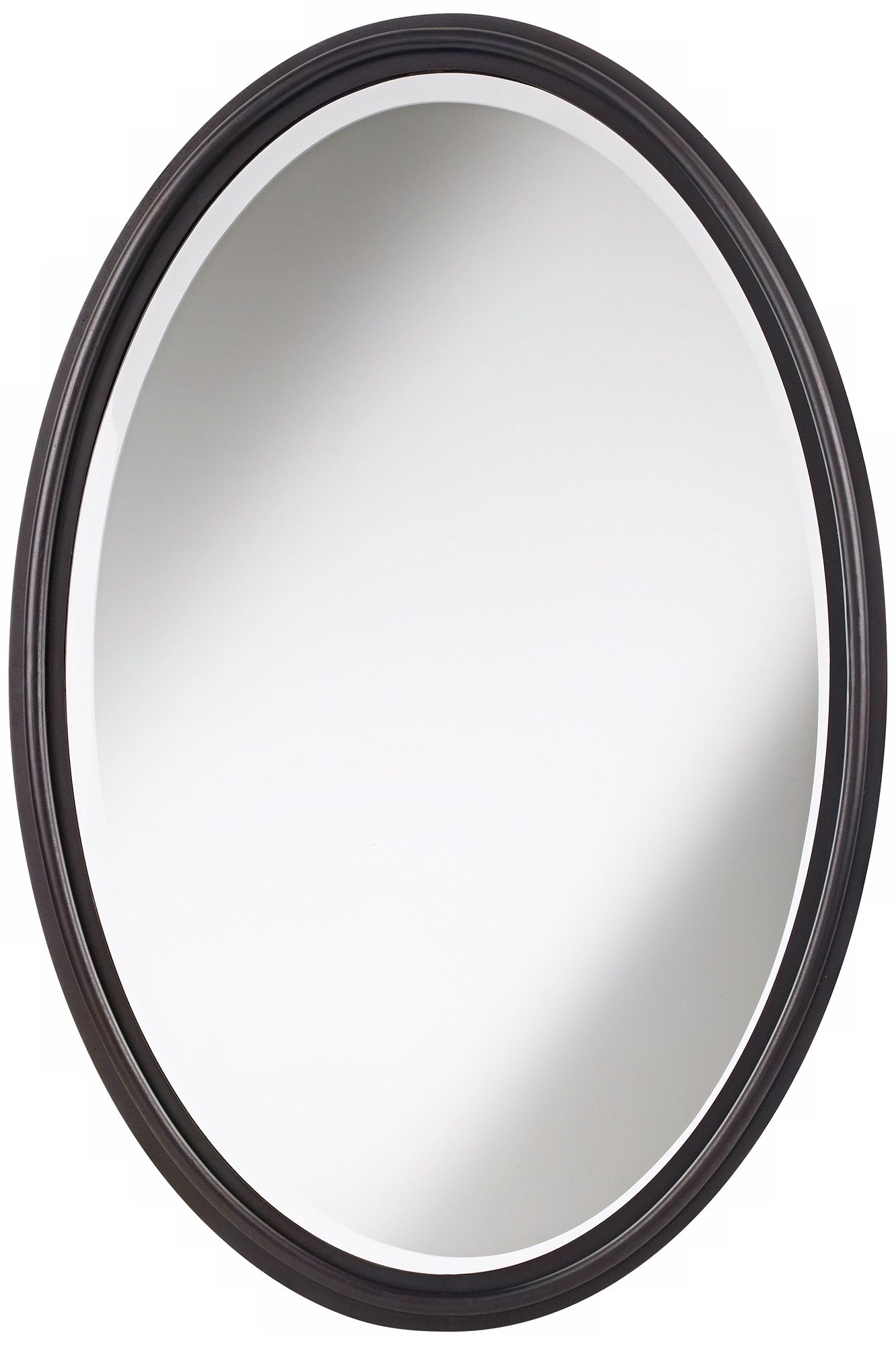 Possini Euro Design Bronze Metal 36 High Oval Wall Mirror P0177