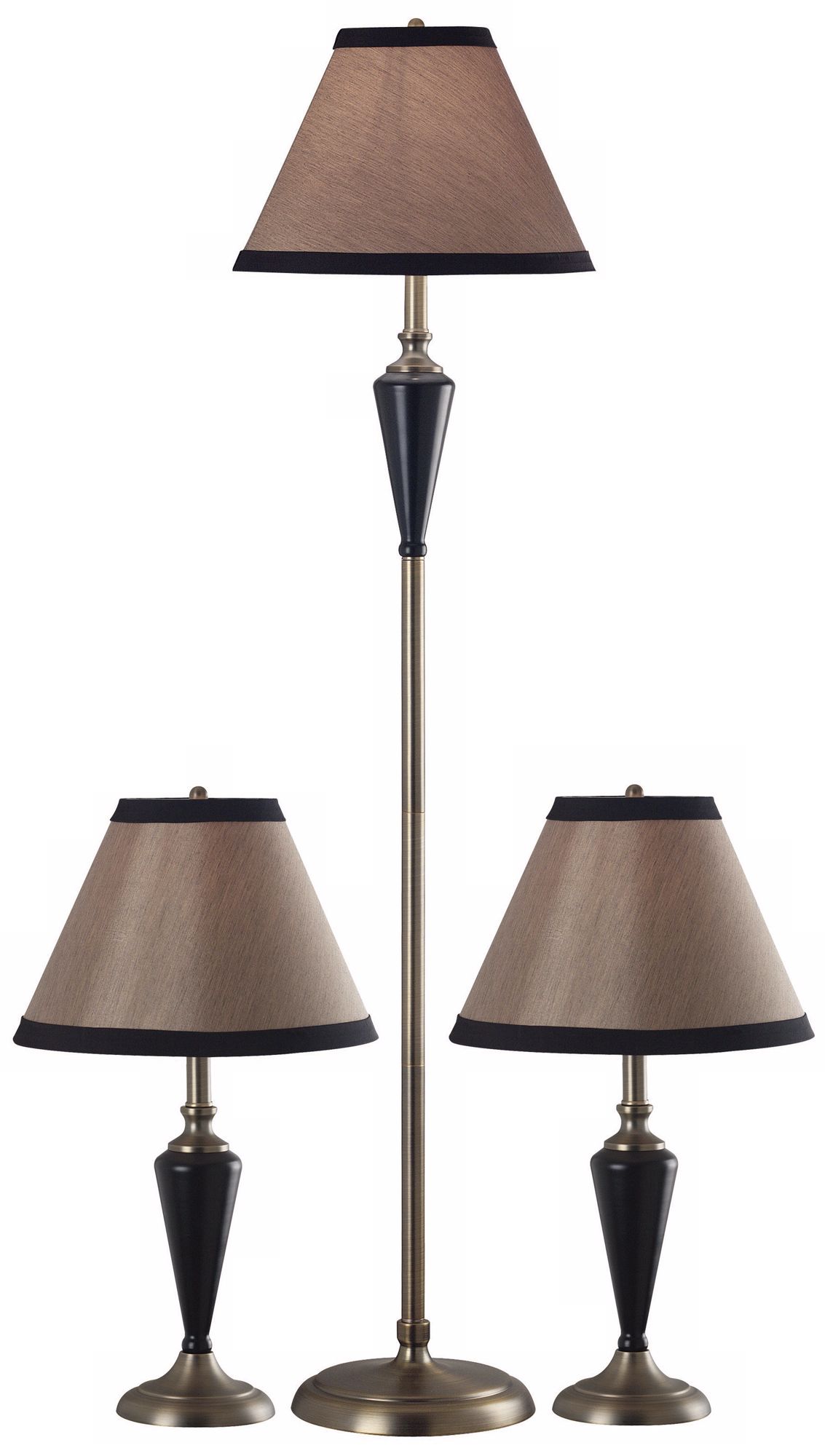 Set of 3 Hunley Bronze Floor and Table Lamps