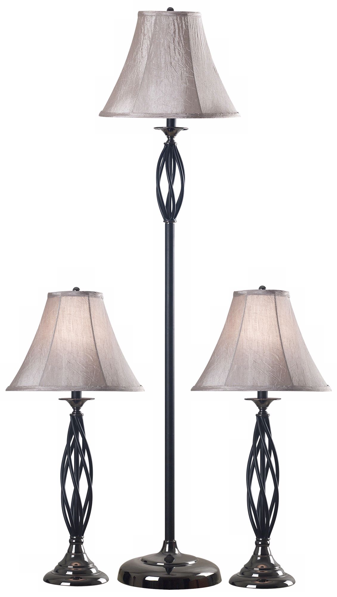 Set of 3 Sperry Bronze Floor and Table Lamps