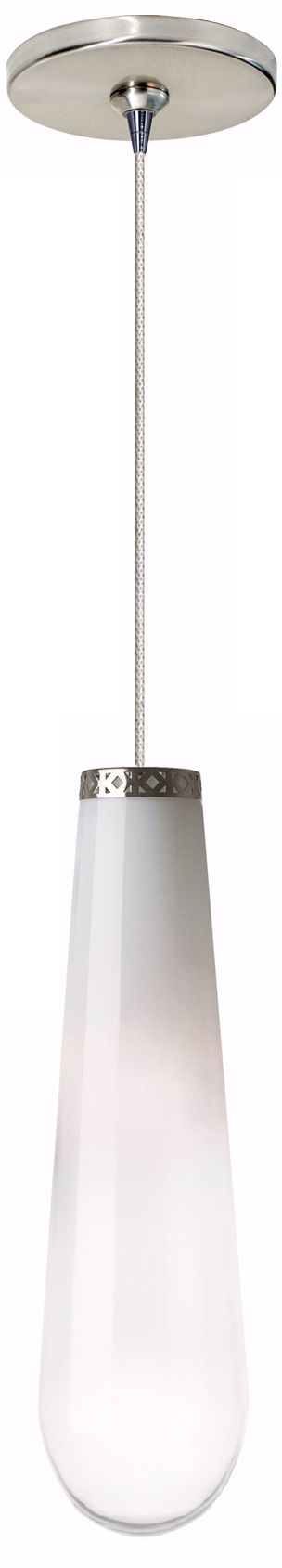 Cue White Glass Satin Nickel Tech Lighting Mini Pendant