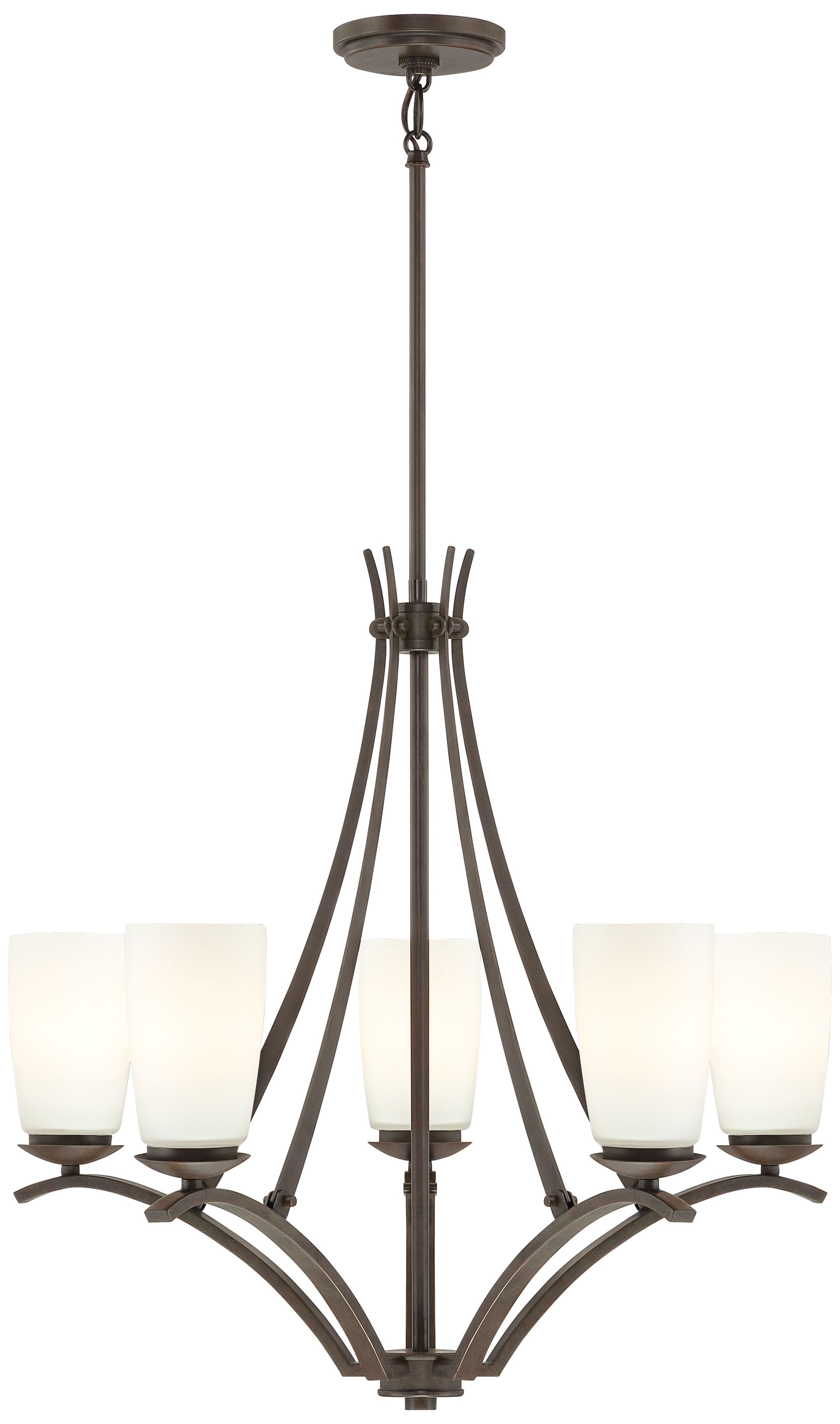 Dark Bronze with Opal Etched Glass 25 1/4" Wide Chandelier