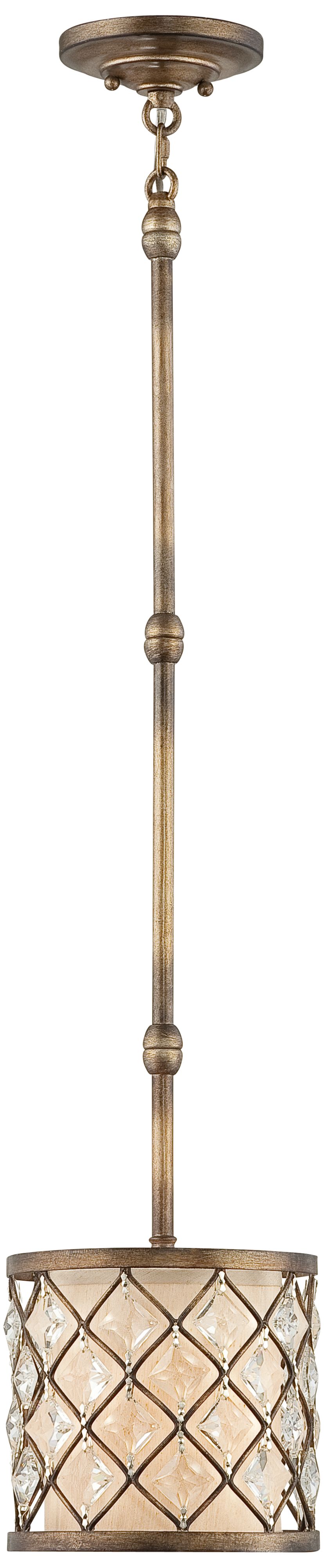 Jeweled Golden Bronze Mini Pendant Light