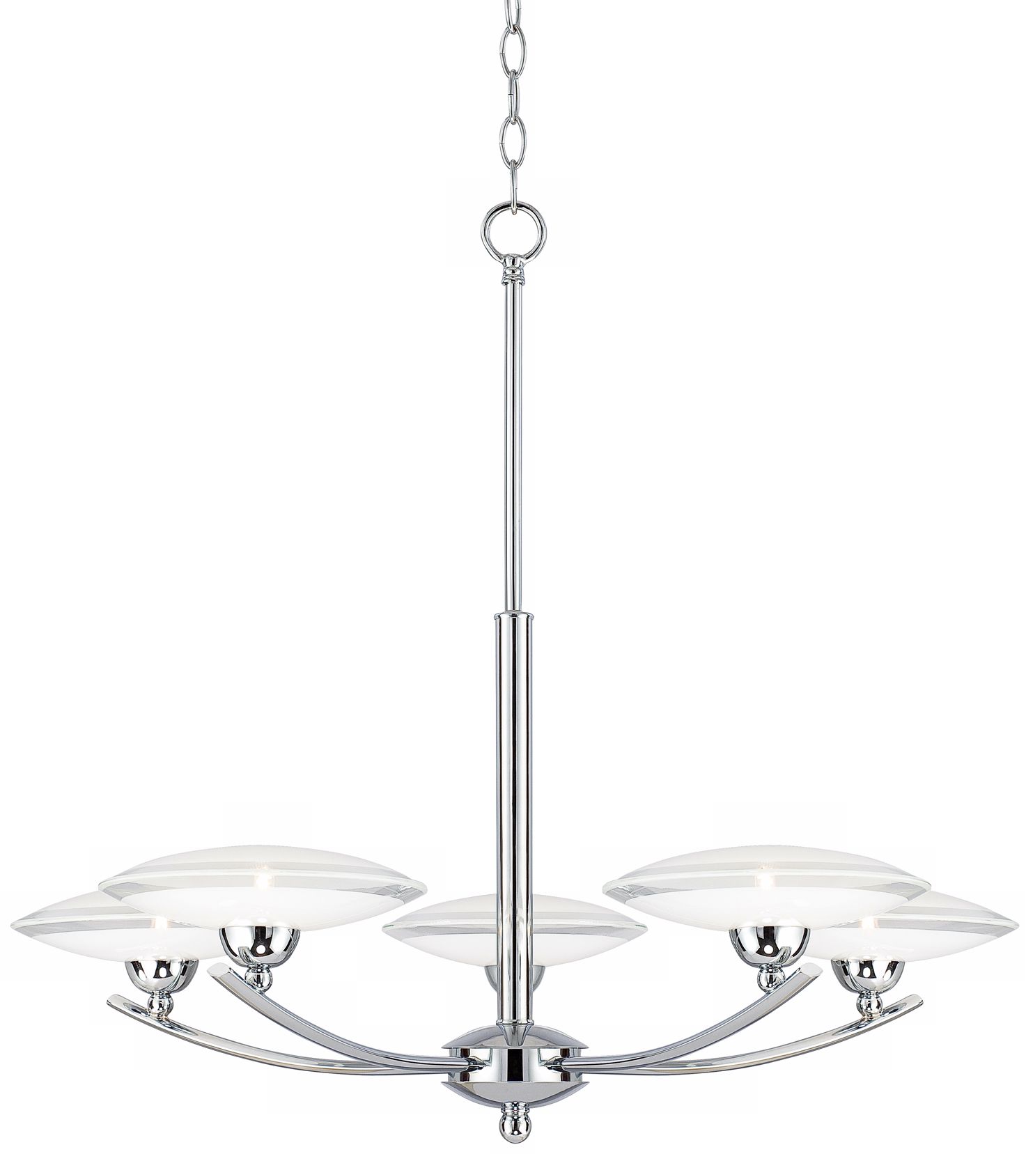 Modern Chrome with Clear Glass 28" Wide Chandelier