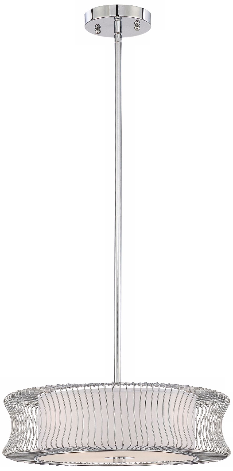 Chrome Metal Wire 15" Wide Pendant Light