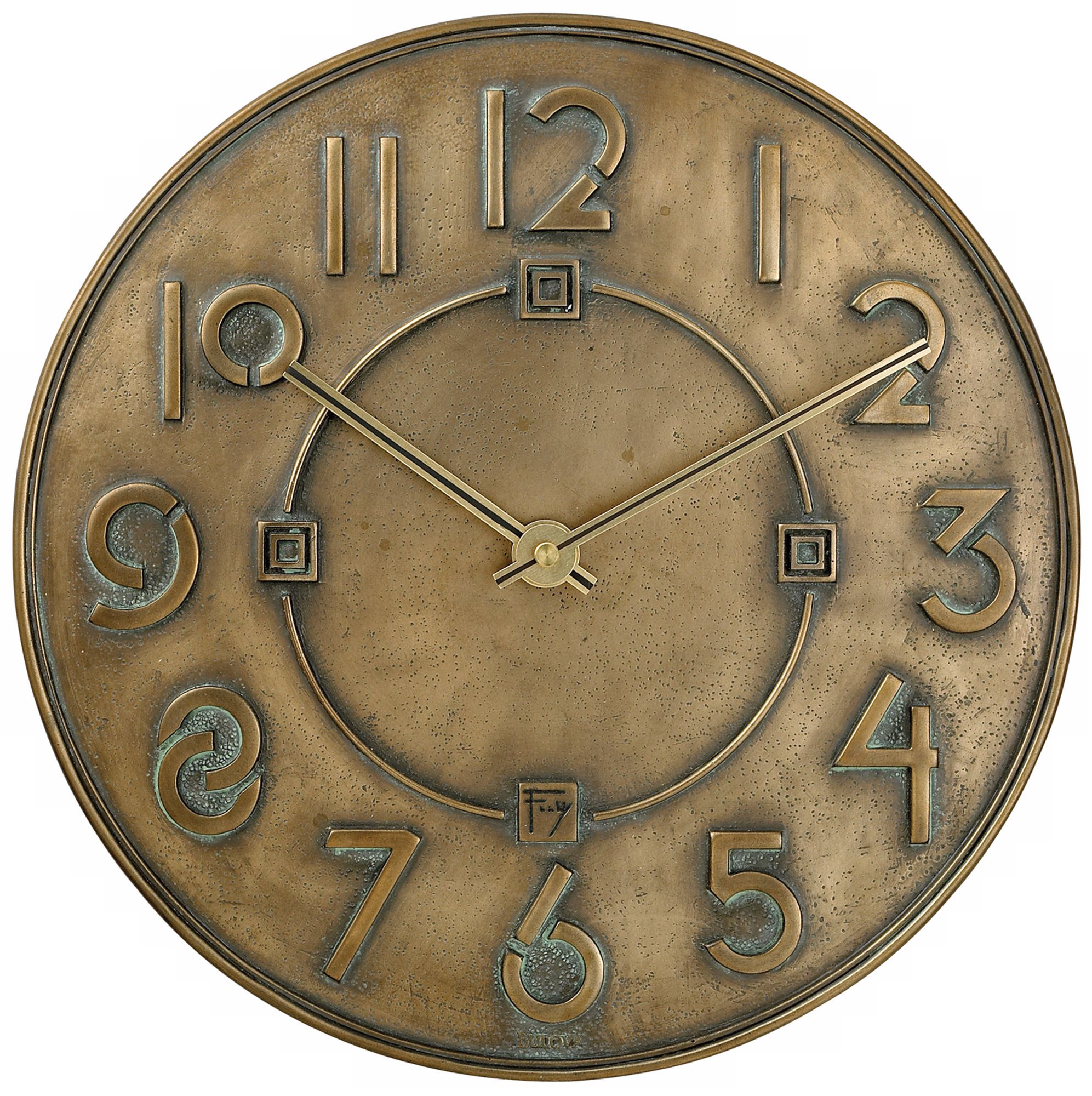 Bulova 11" High Frank Lloyd Wright Exhibition Typeface Clock