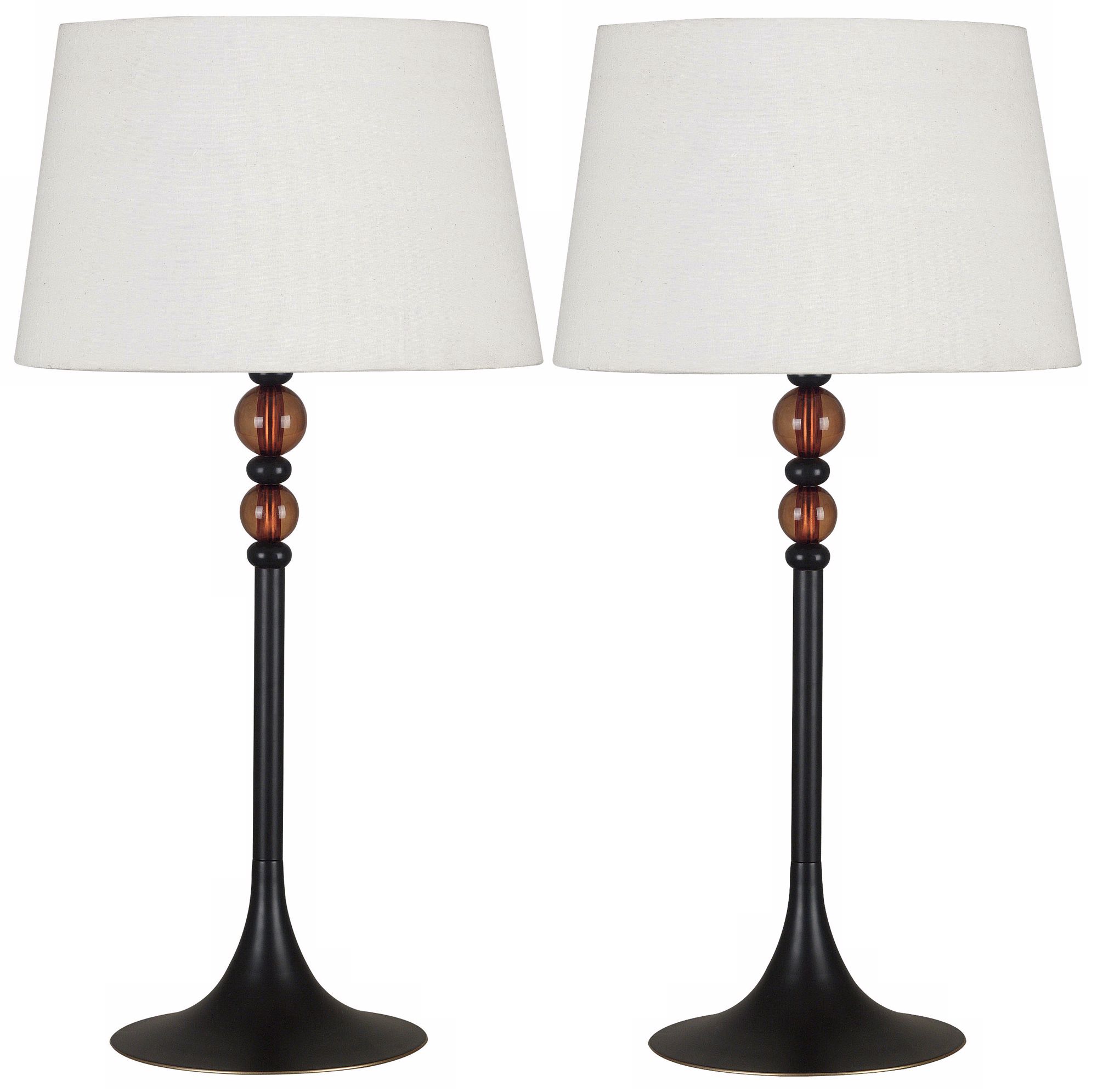 Set of 2 Luella Amber Accent Table Lamps