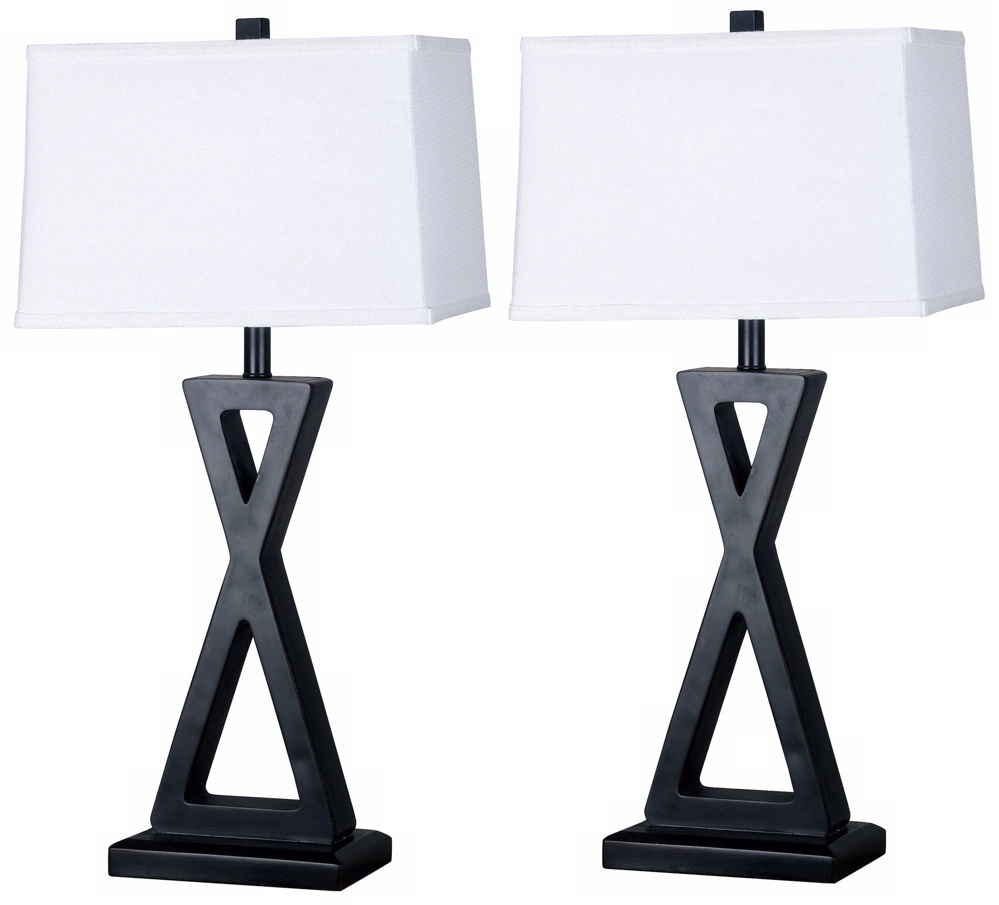 Set of 2 Logan Dark Bronze Table Lamps