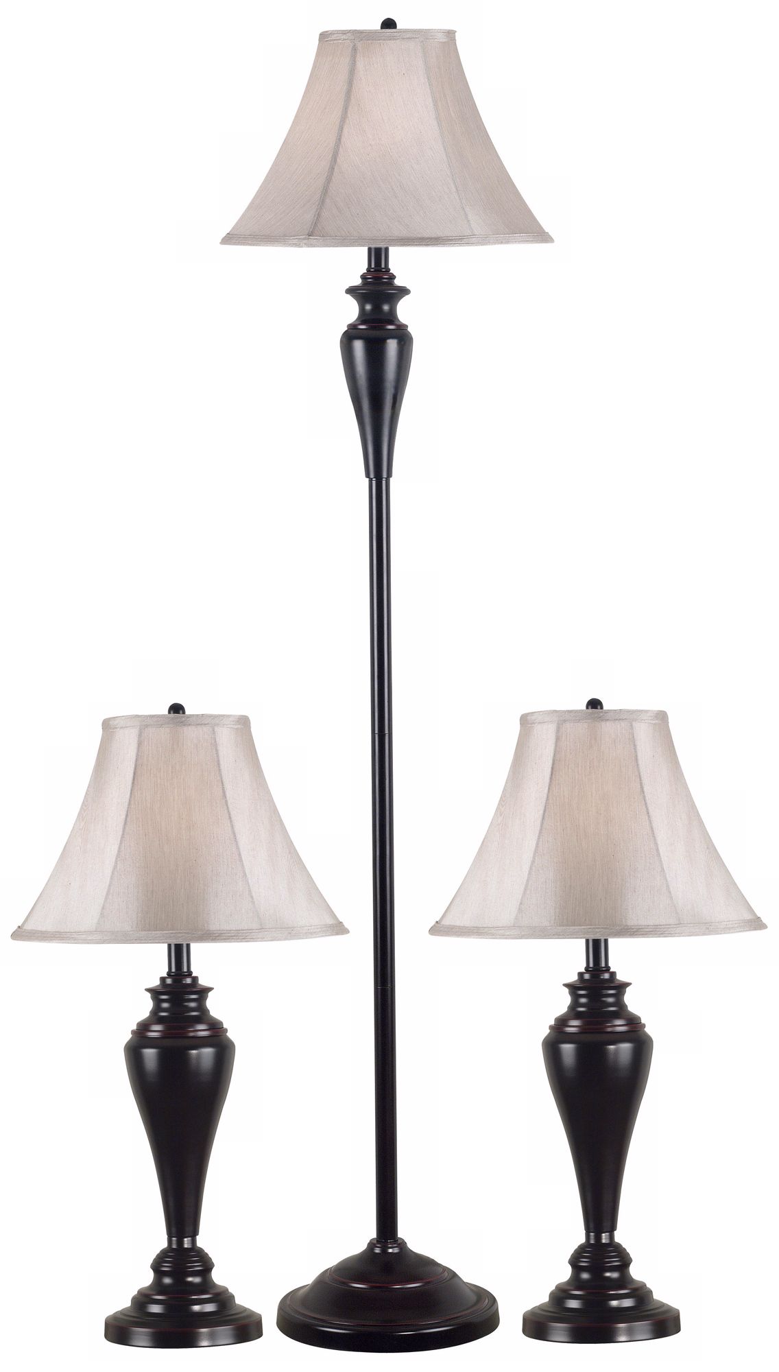 Set of 3 Kylie Dark Bronze Floor and Table Lamps