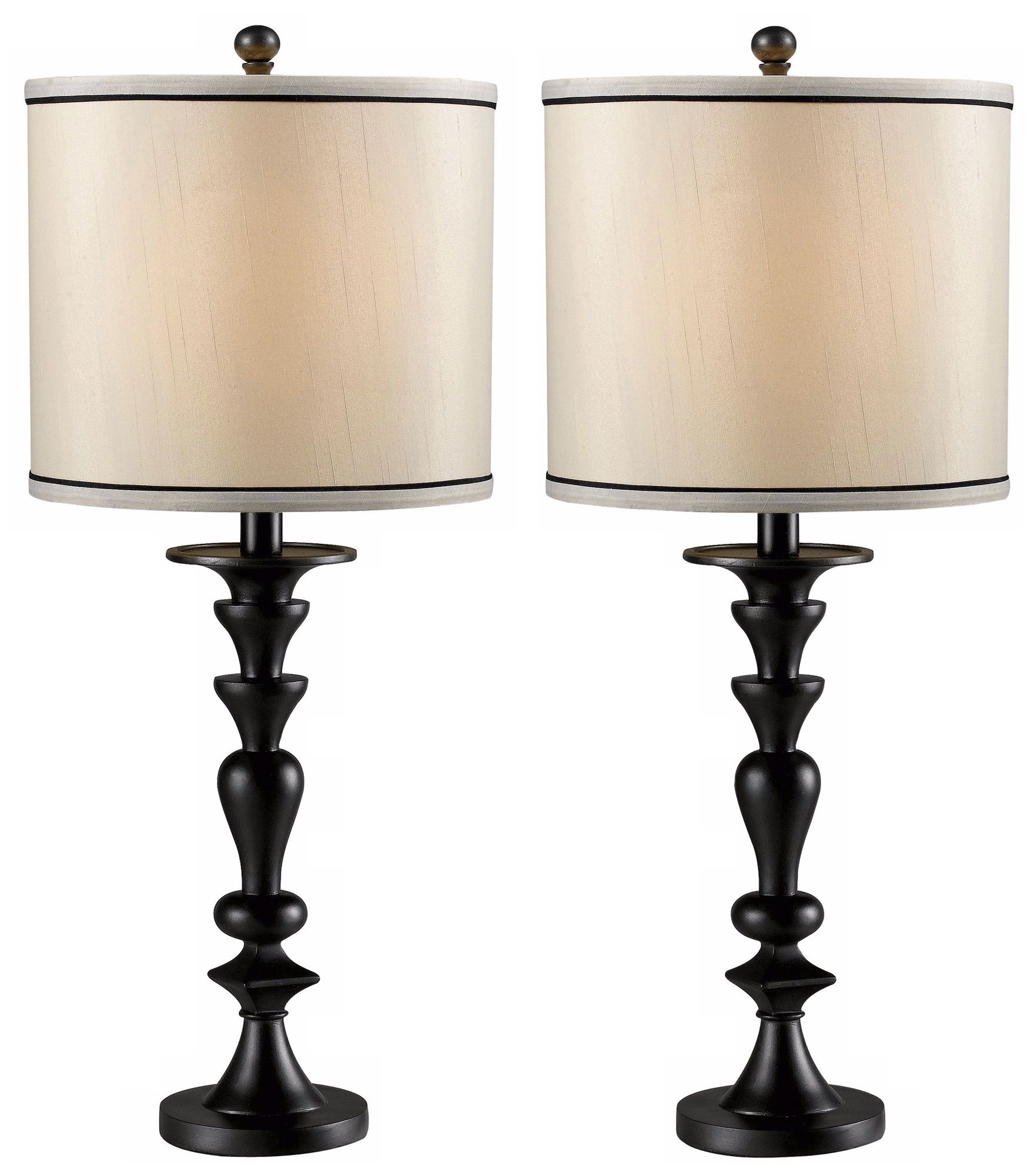 Set of 2 Bobbin Dark Graphite Table Lamps