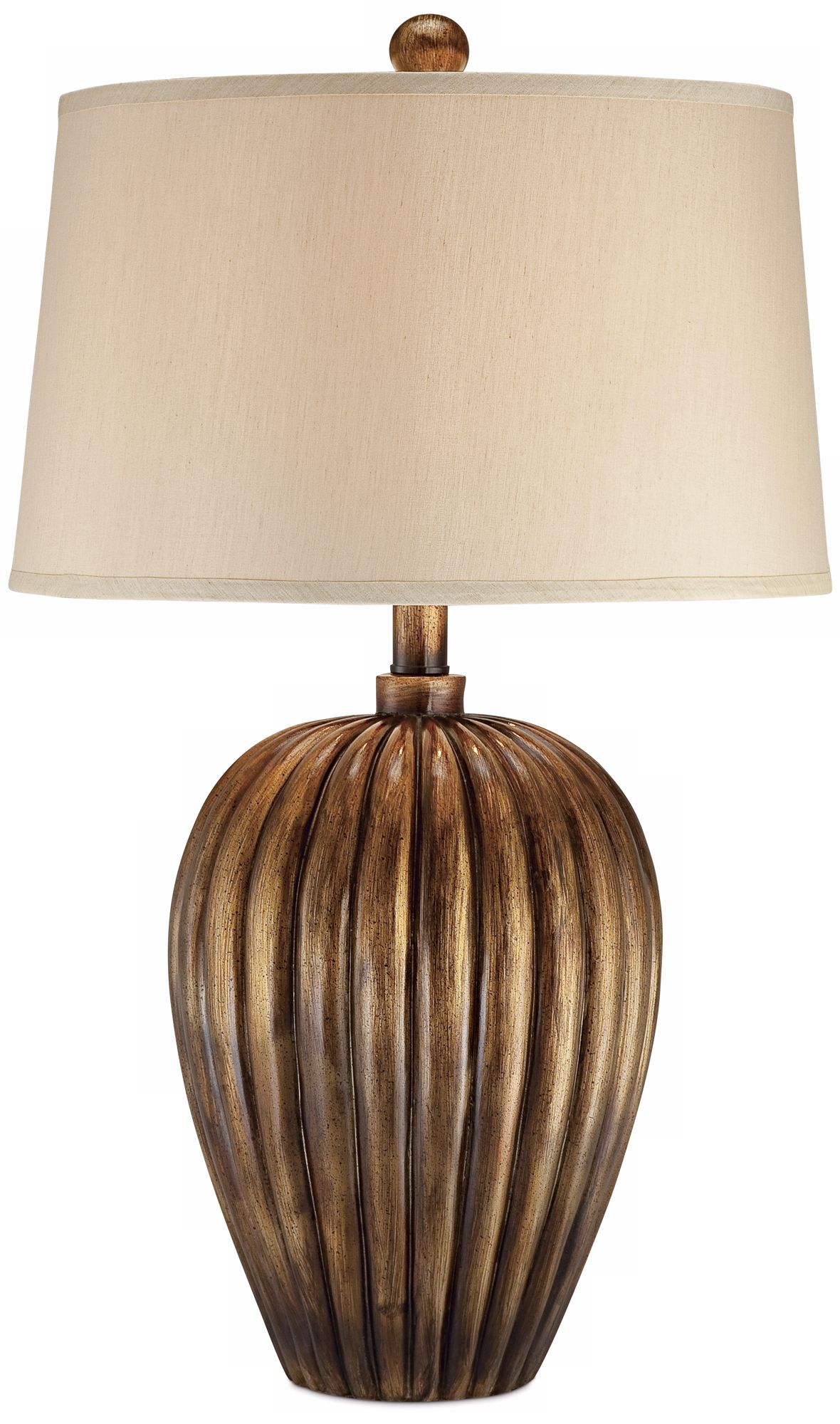 Golden Copper Fluted Jar Table Lamp